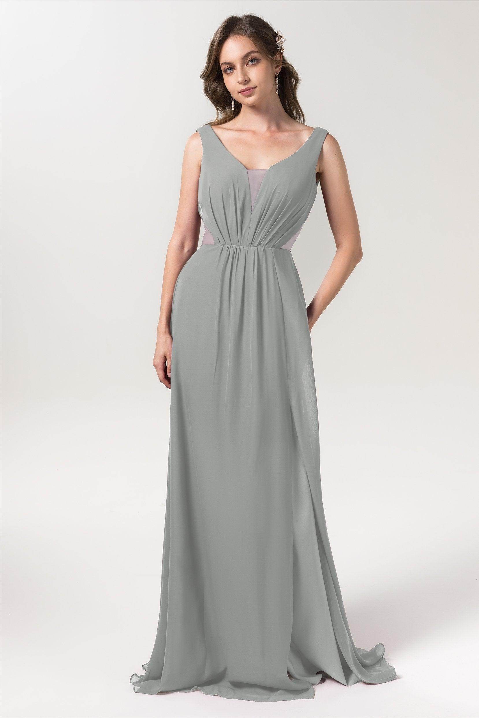 A-Line Floor Length Chiffon Bridesmaid Dress CB0559