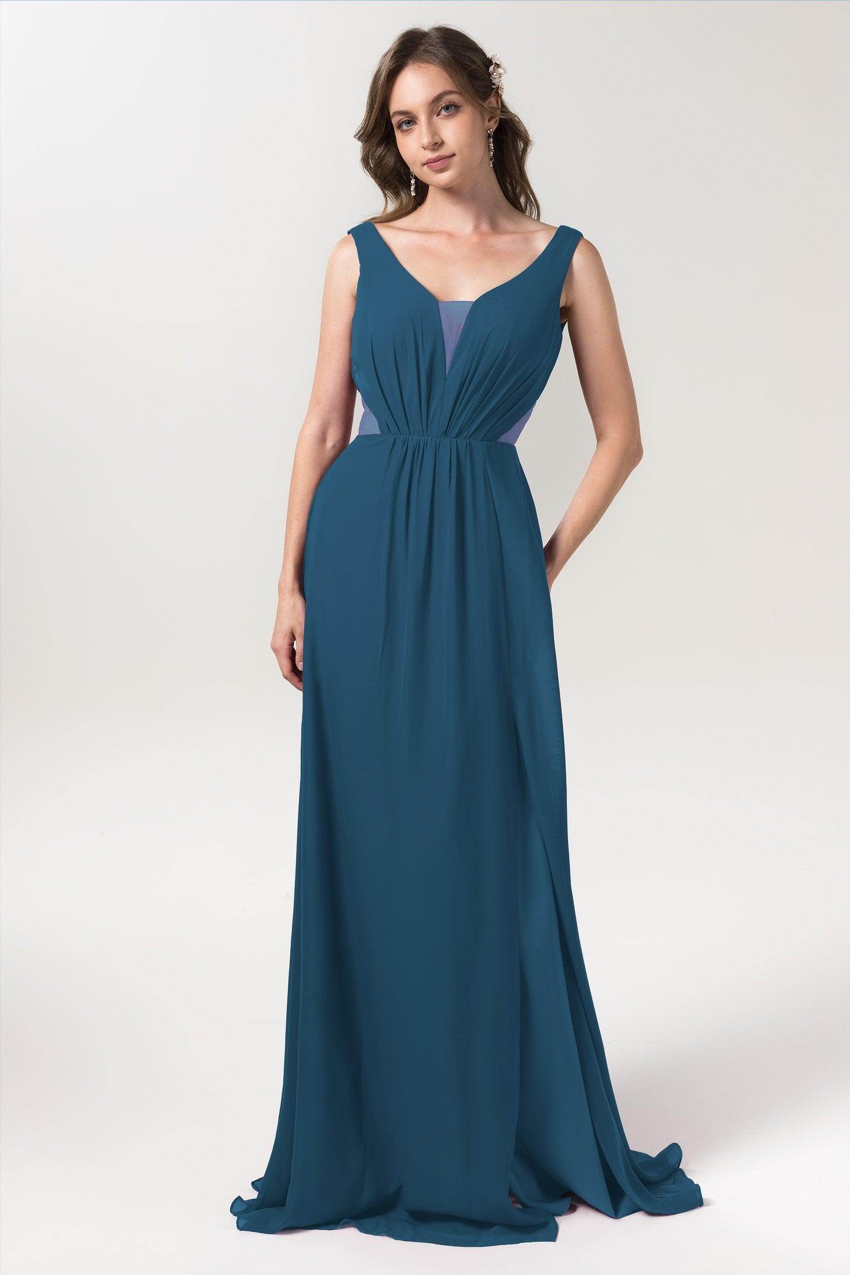 A-Line Floor Length Chiffon Bridesmaid Dress CB0559