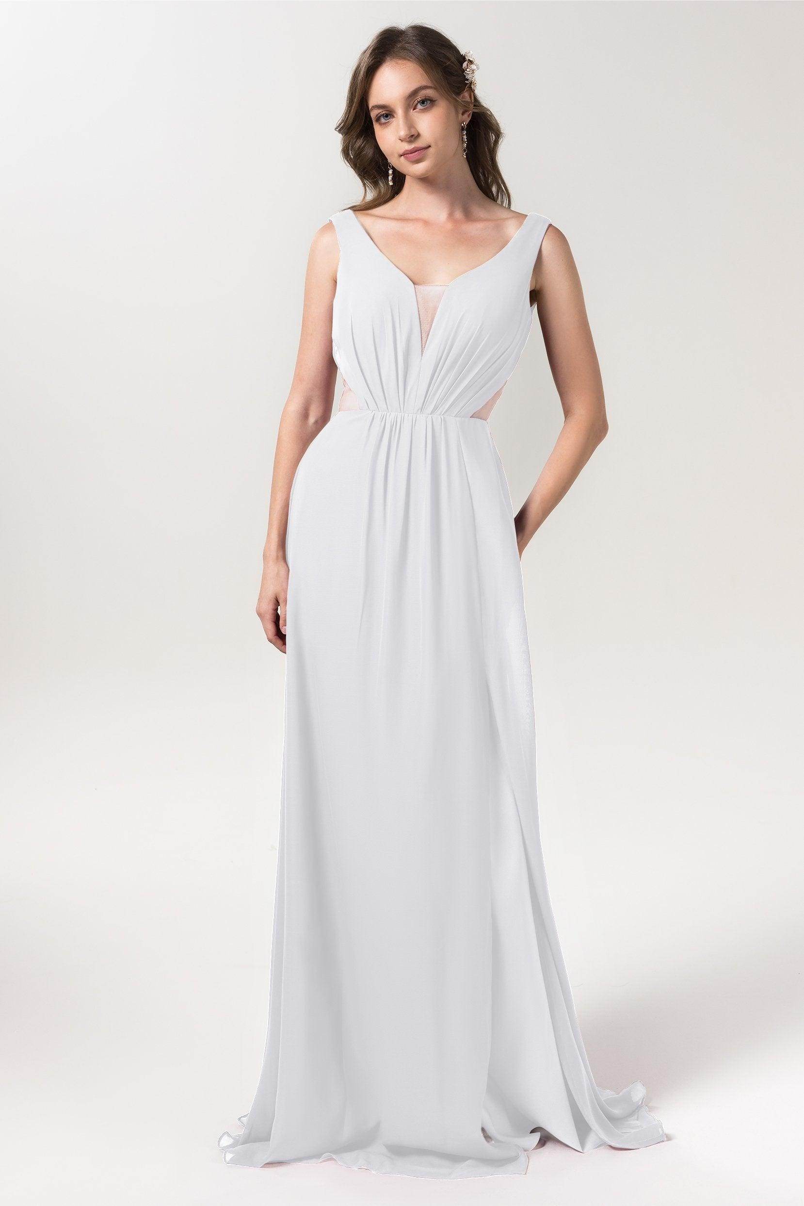 A-Line Floor Length Chiffon Bridesmaid Dress CB0559