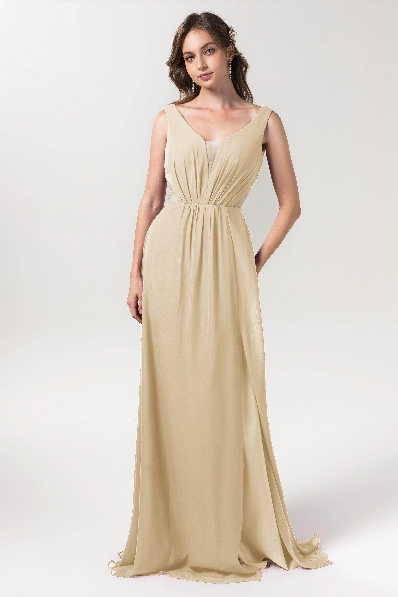 A-Line Floor Length Chiffon Bridesmaid Dress CB0559