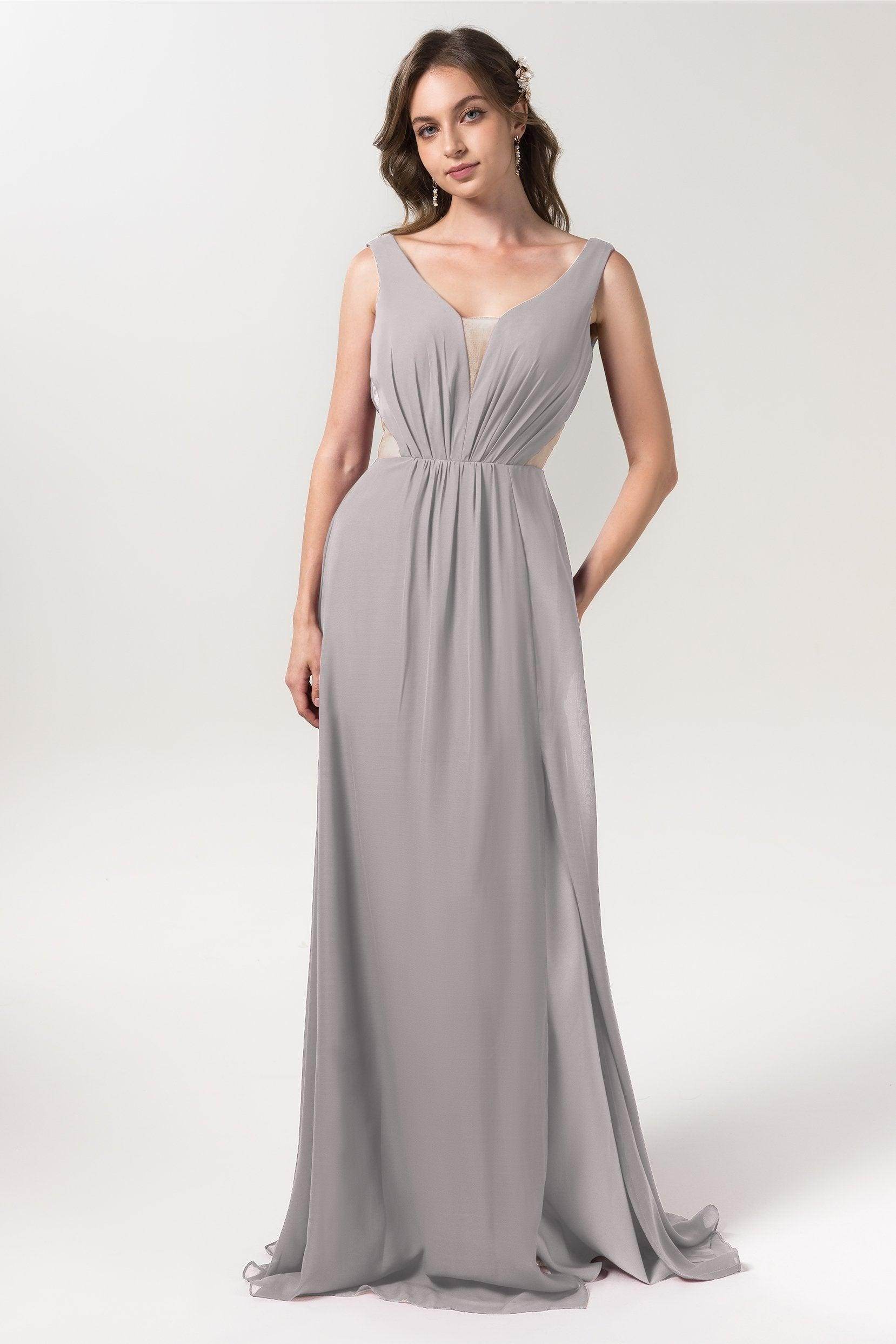 A-Line Floor Length Chiffon Bridesmaid Dress CB0559