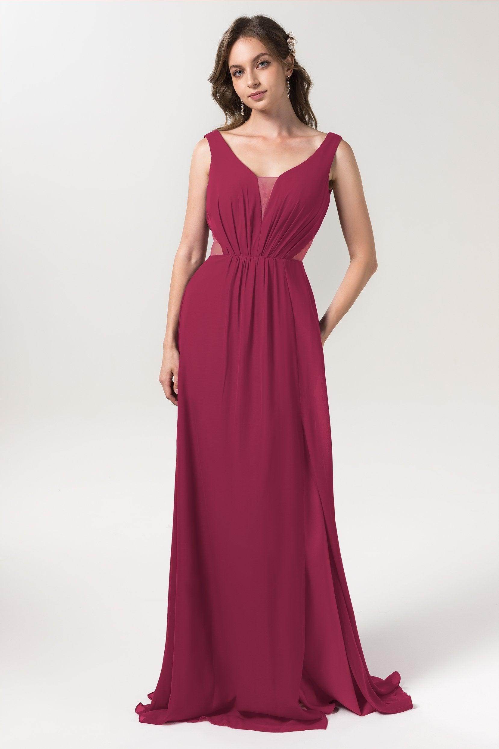 A-Line Floor Length Chiffon Bridesmaid Dress CB0559