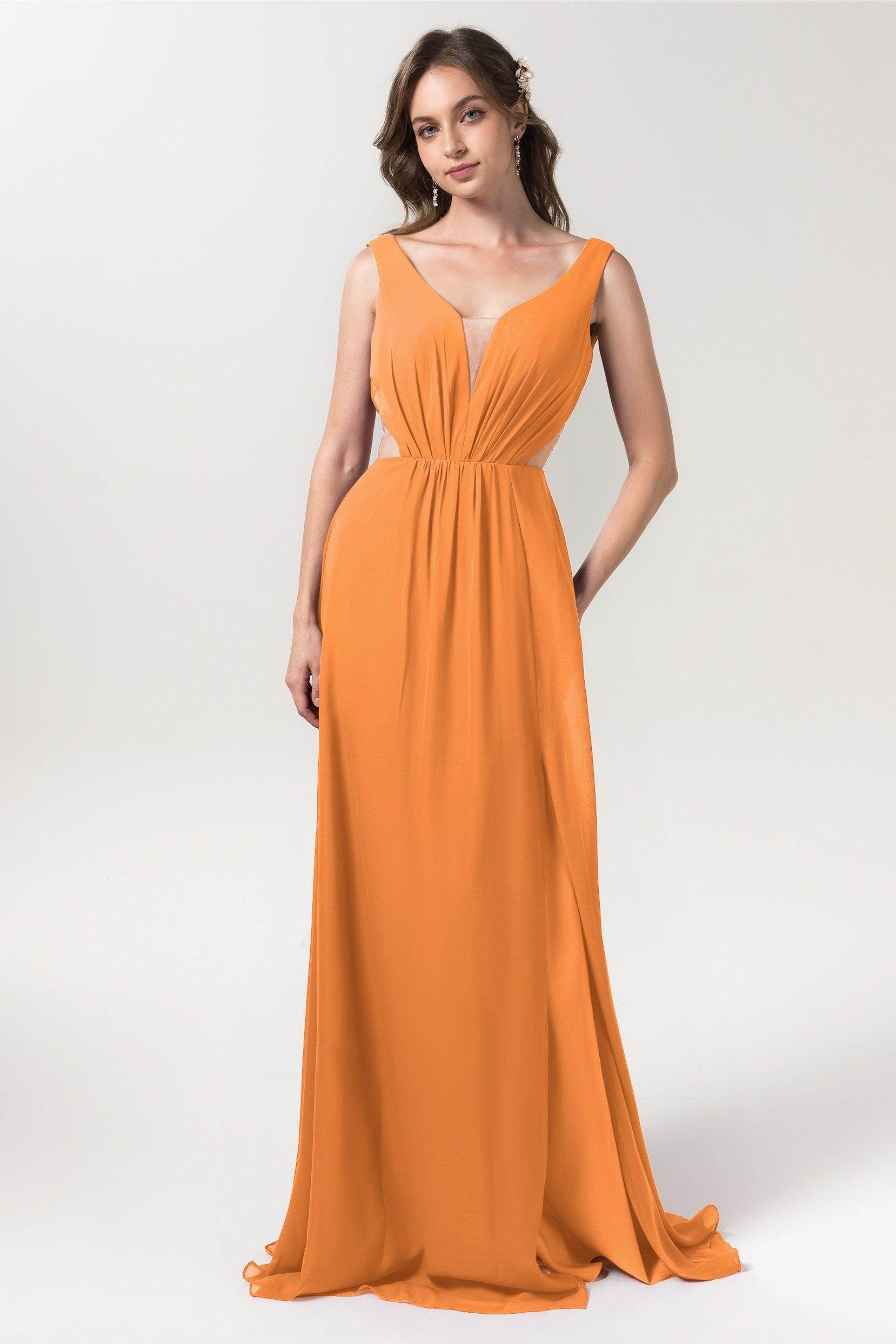 A-Line Floor Length Chiffon Bridesmaid Dress CB0559