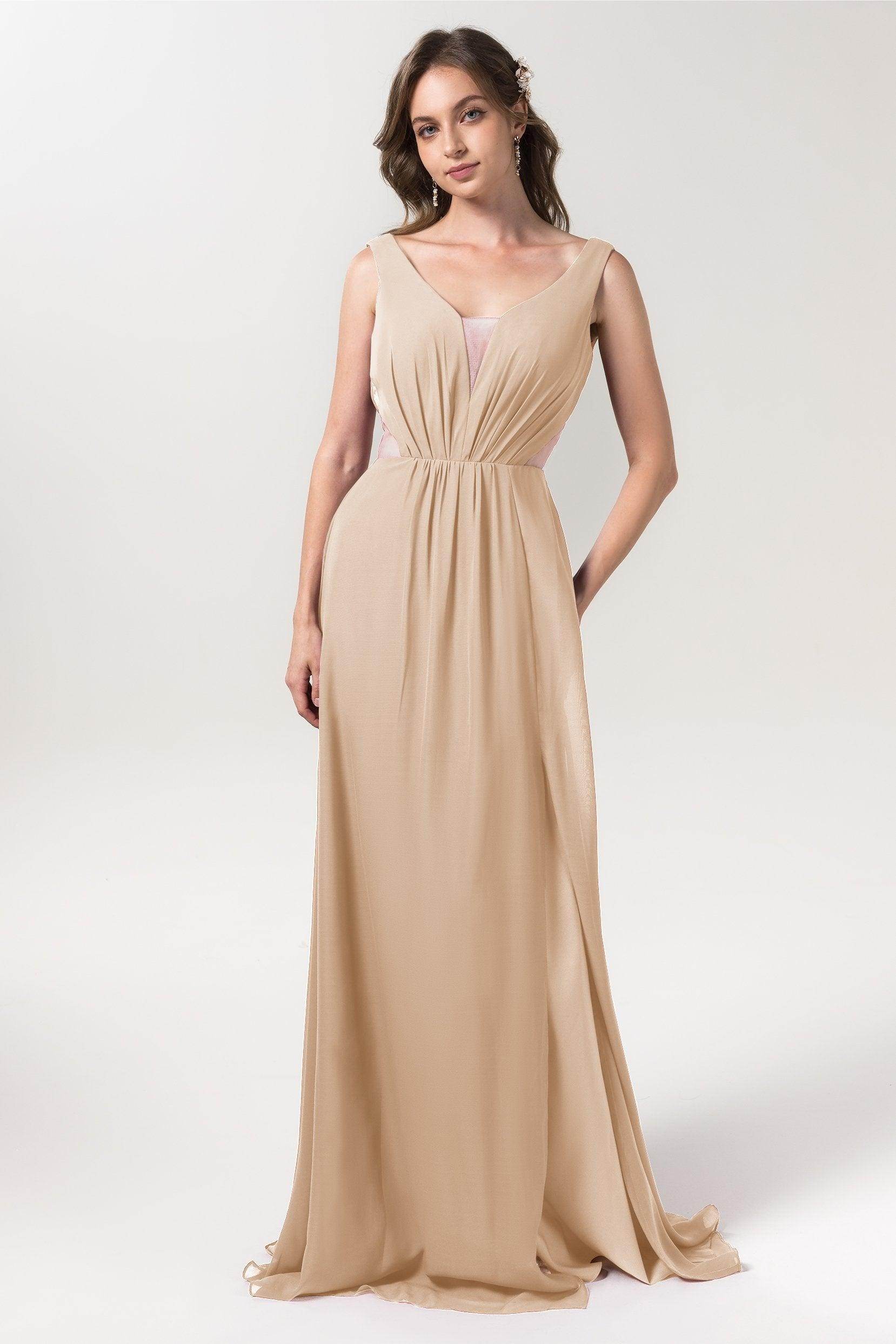 A-Line Floor Length Chiffon Bridesmaid Dress CB0559