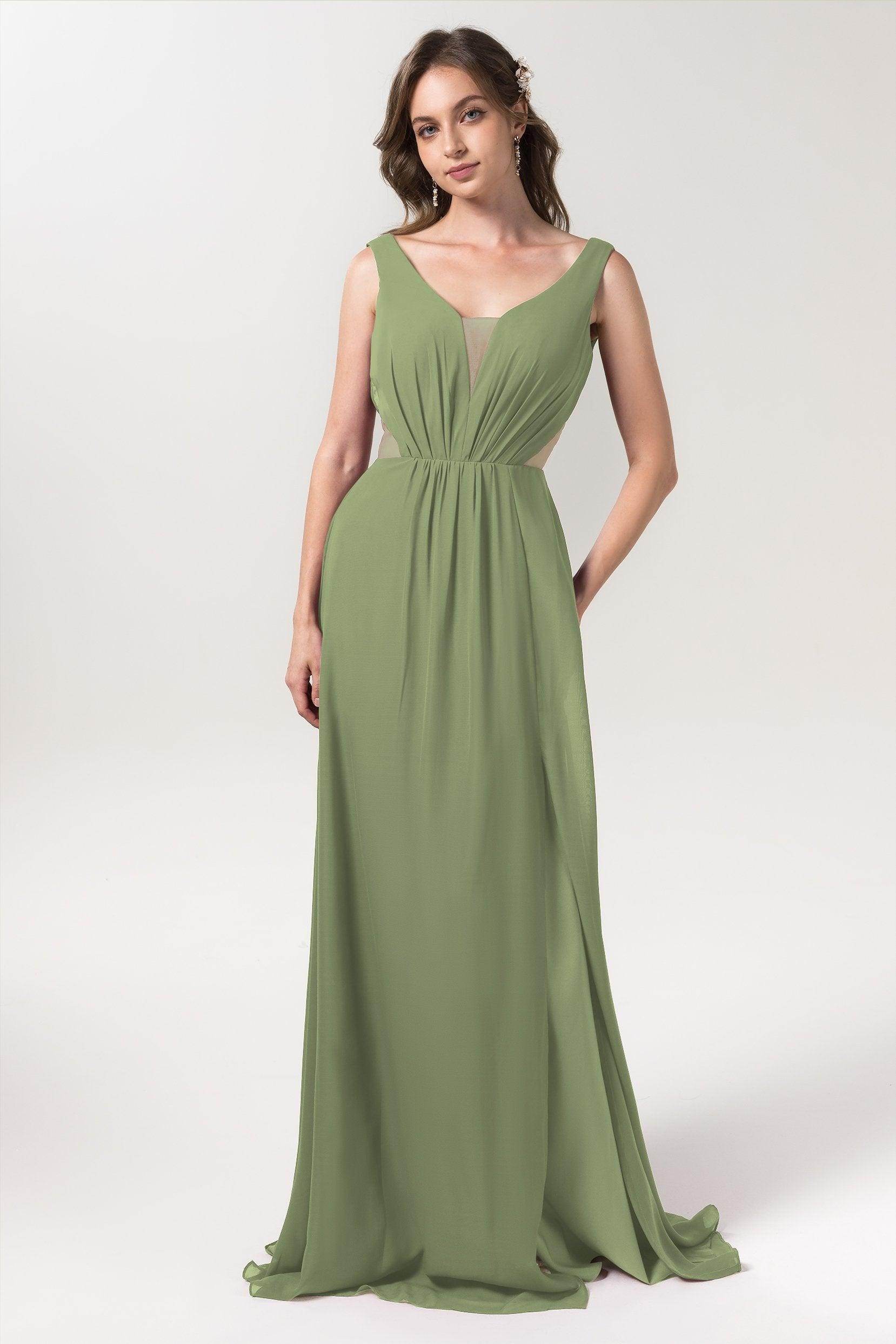 A-Line Floor Length Chiffon Bridesmaid Dress CB0559