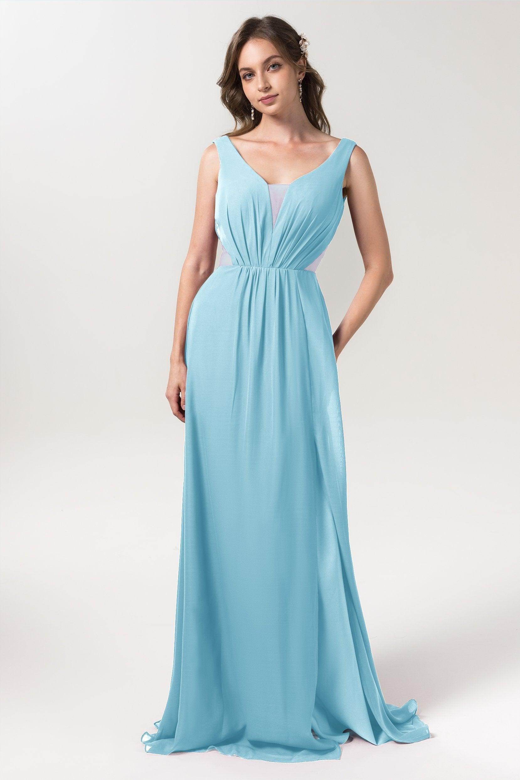 A-Line Floor Length Chiffon Bridesmaid Dress CB0559