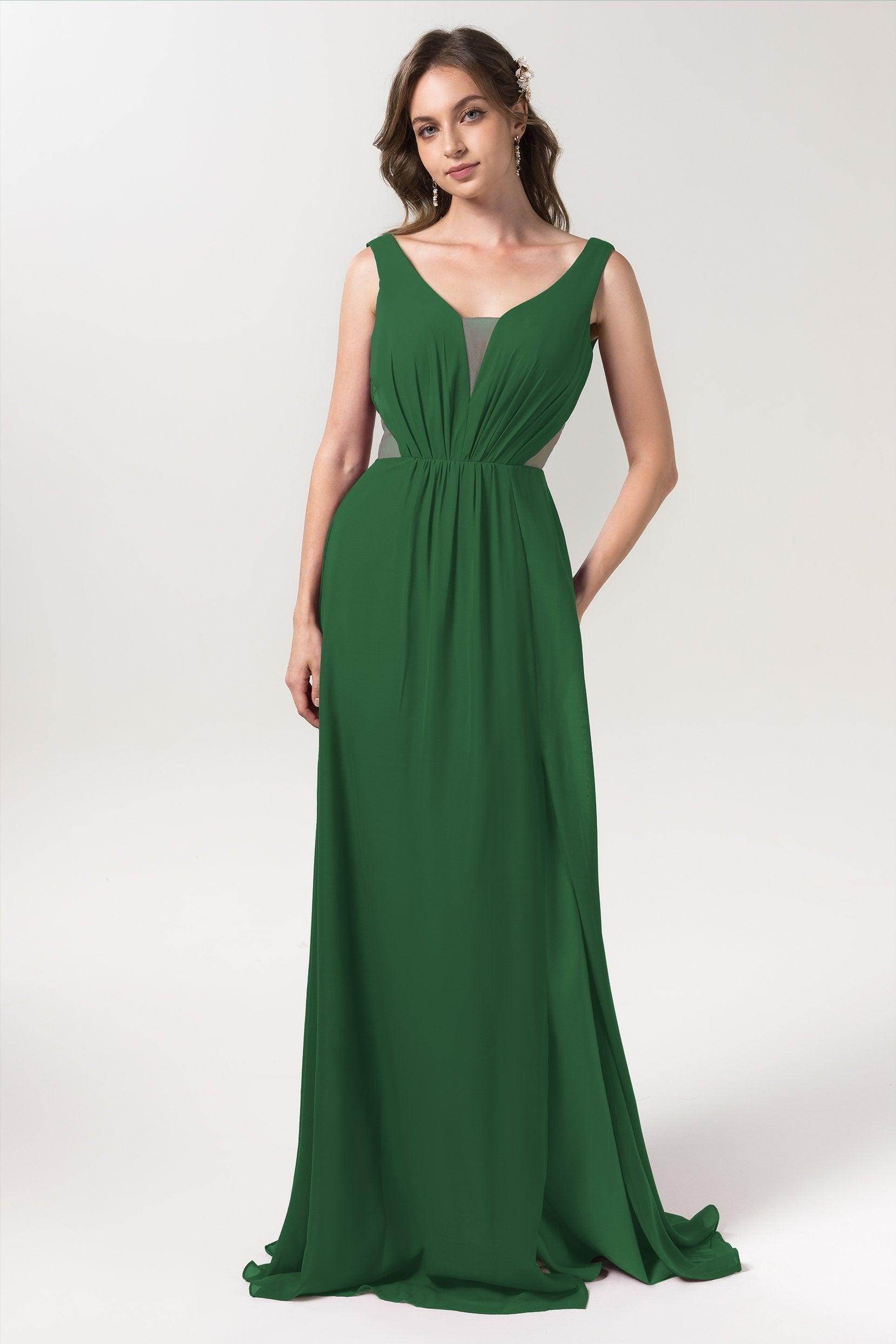 A-Line Floor Length Chiffon Bridesmaid Dress CB0559