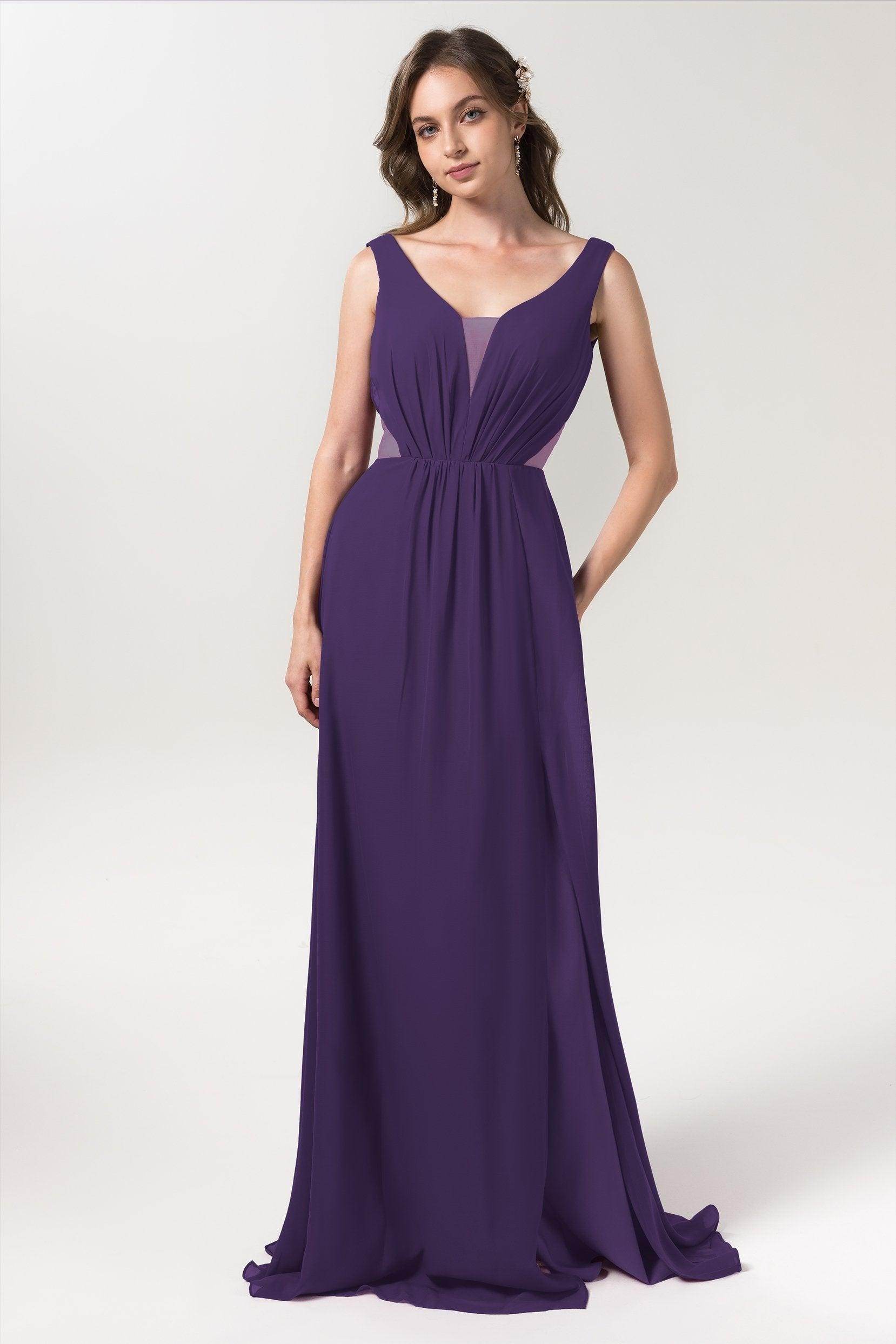 A-Line Floor Length Chiffon Bridesmaid Dress CB0559