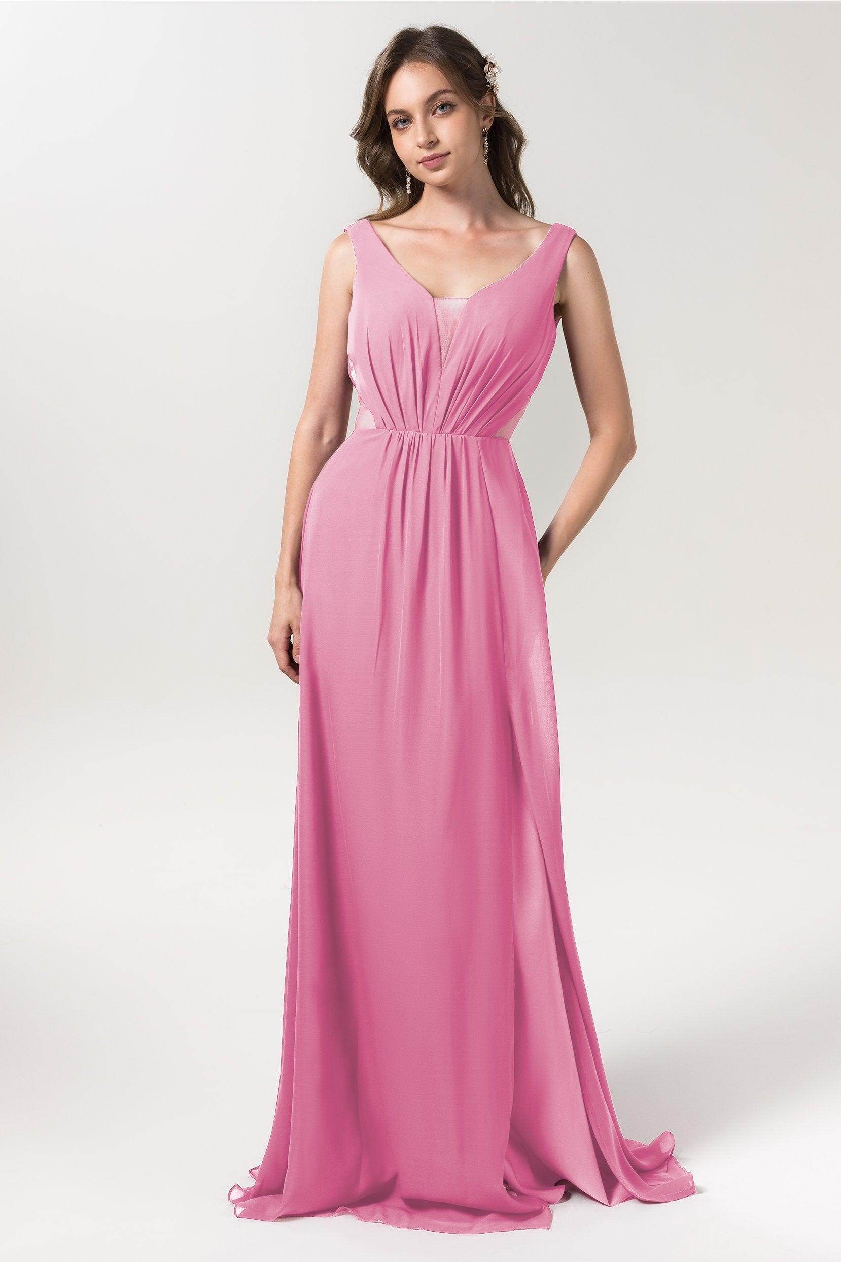 A-Line Floor Length Chiffon Bridesmaid Dress CB0559