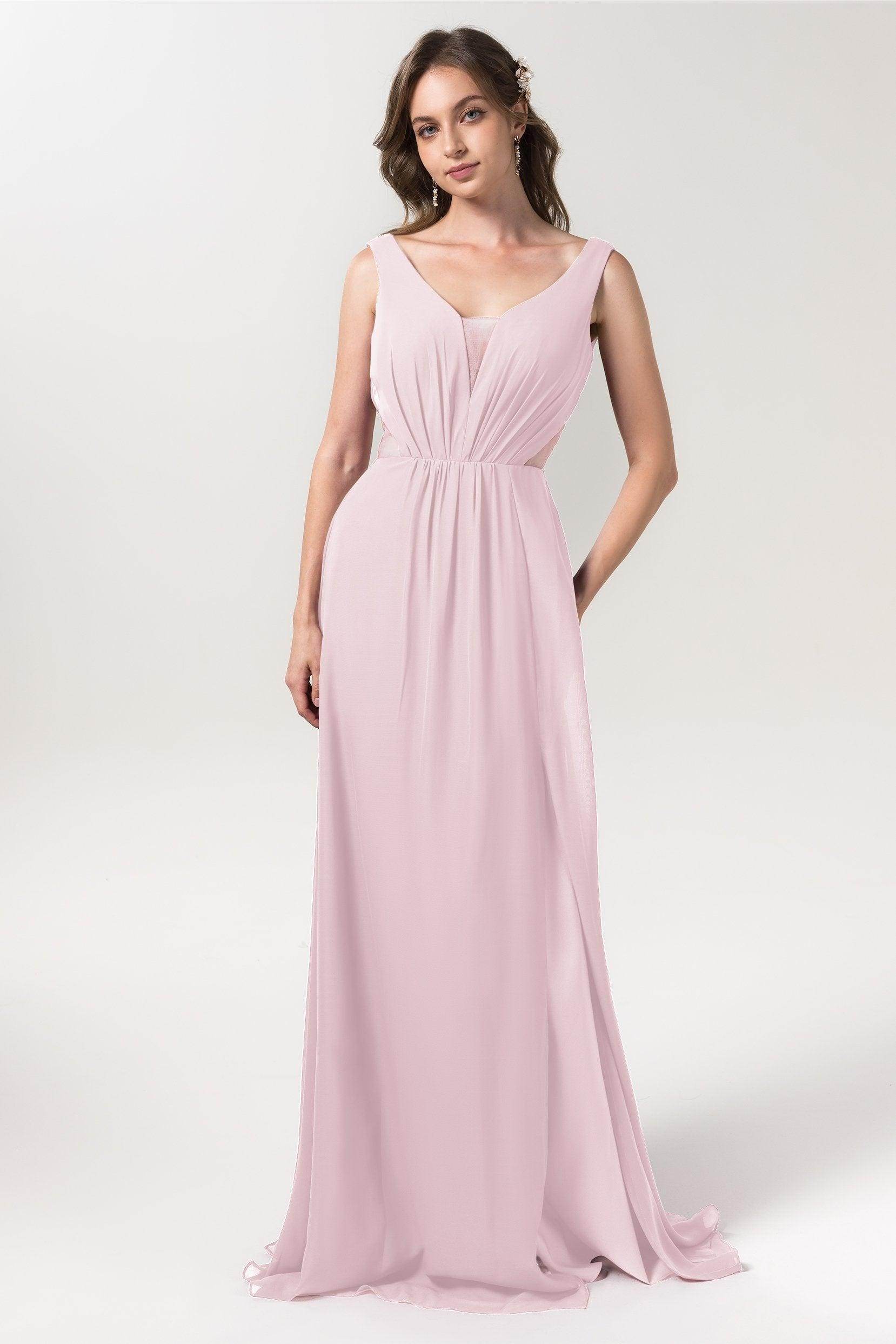 A-Line Floor Length Chiffon Bridesmaid Dress CB0559