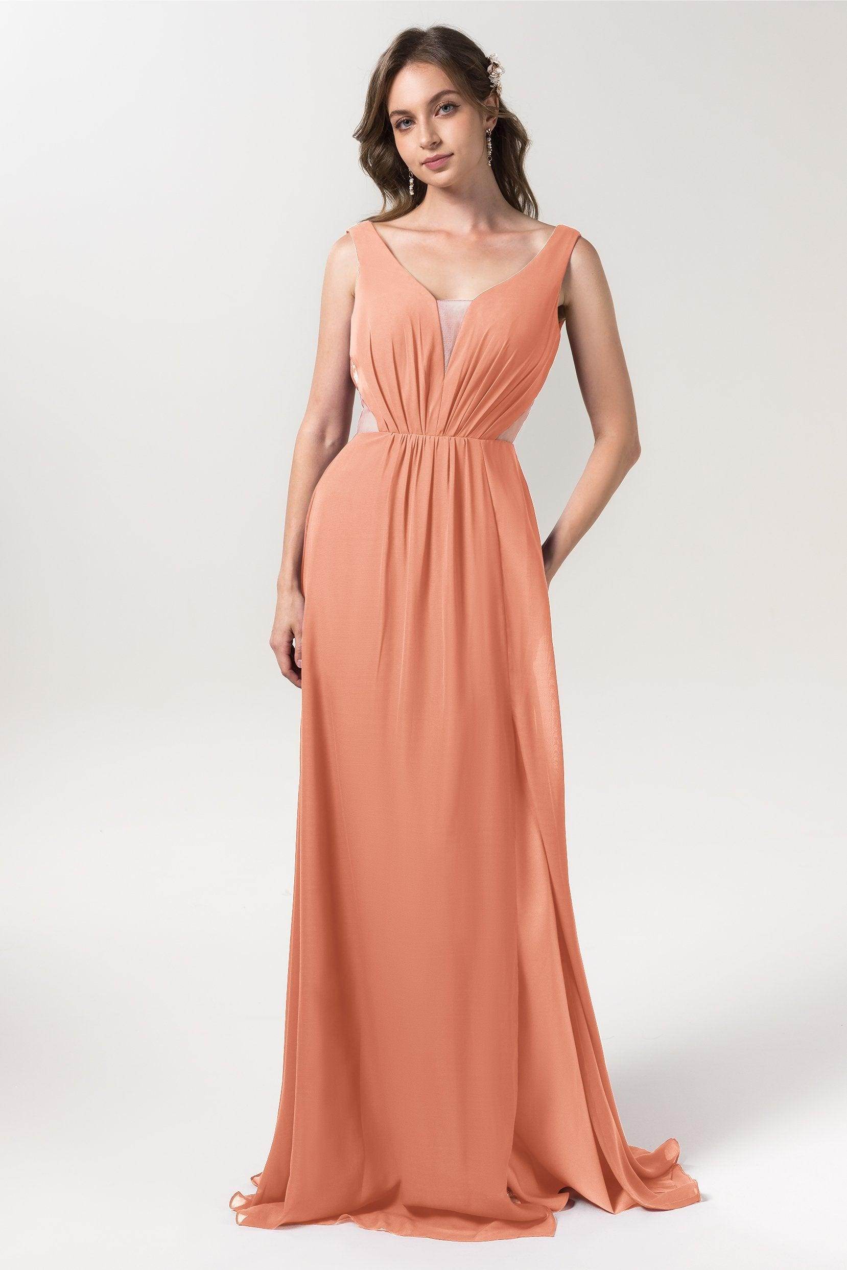 A-Line Floor Length Chiffon Bridesmaid Dress CB0559