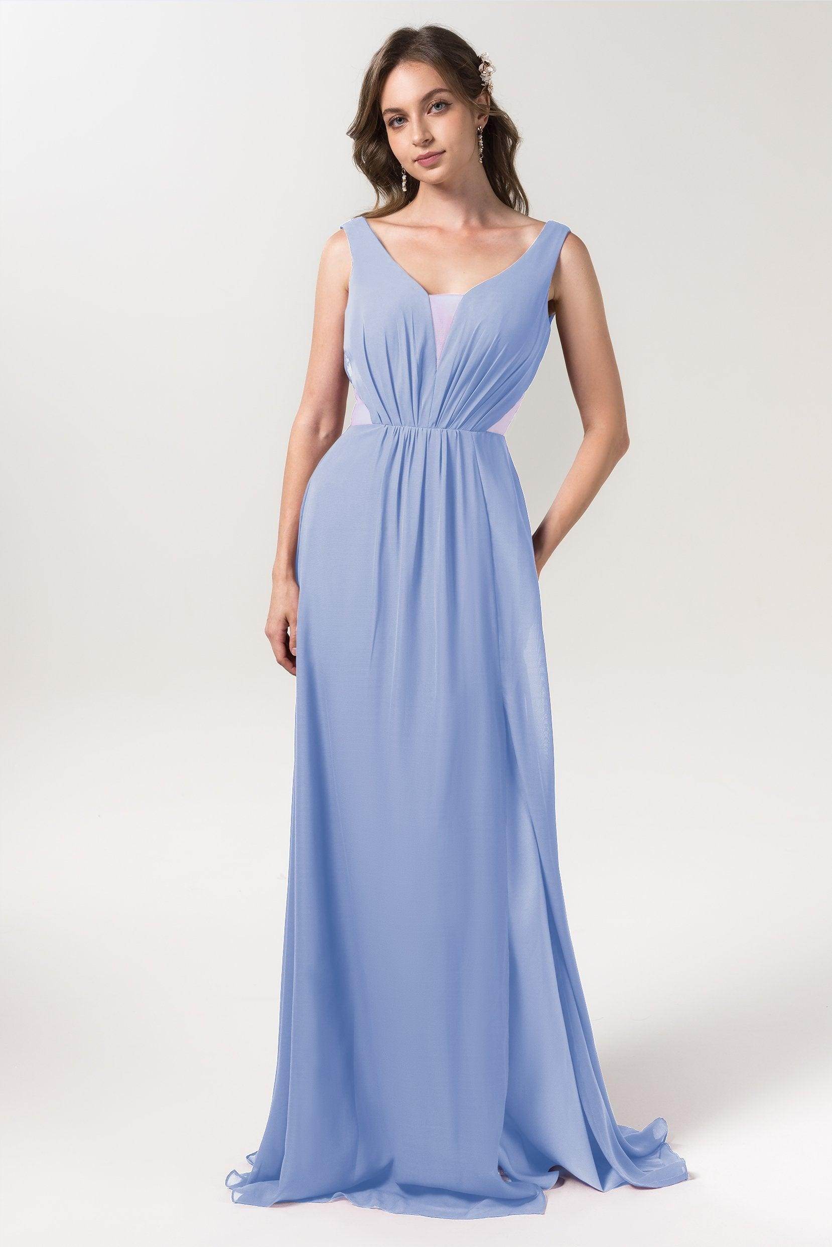 A-Line Floor Length Chiffon Bridesmaid Dress CB0559