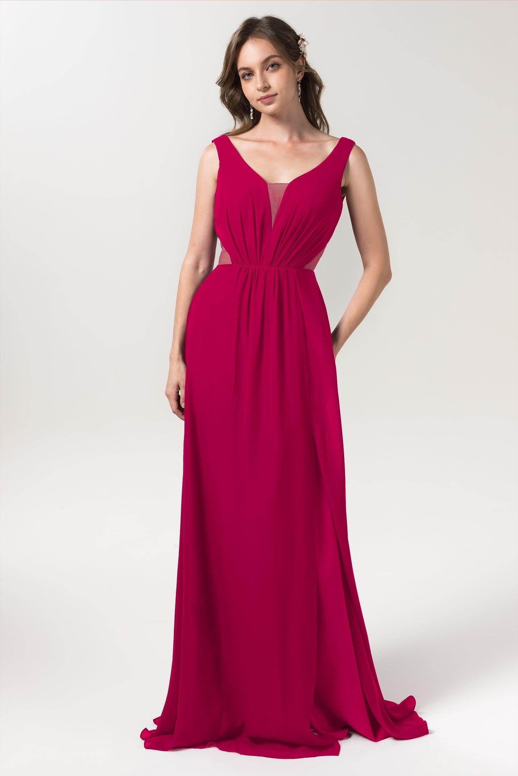 A-Line Floor Length Chiffon Bridesmaid Dress CB0559