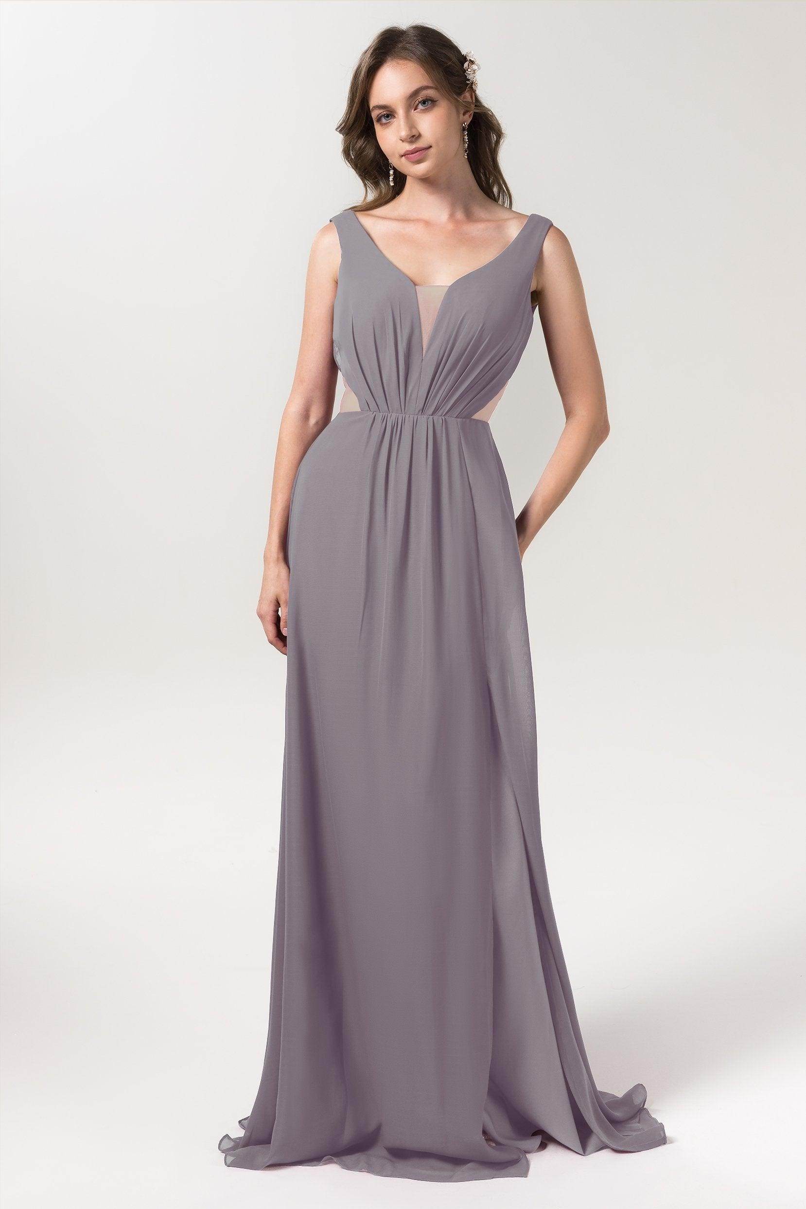 A-Line Floor Length Chiffon Bridesmaid Dress CB0559