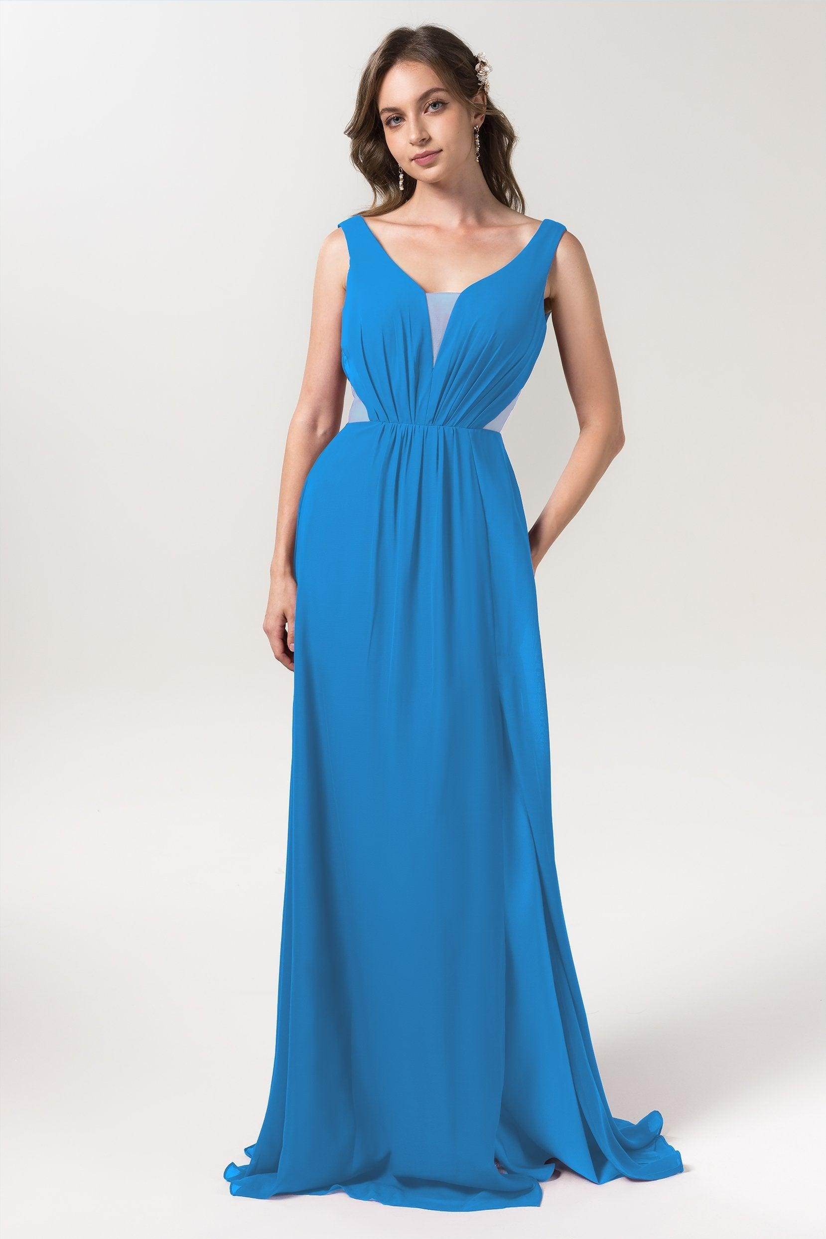 A-Line Floor Length Chiffon Bridesmaid Dress CB0559