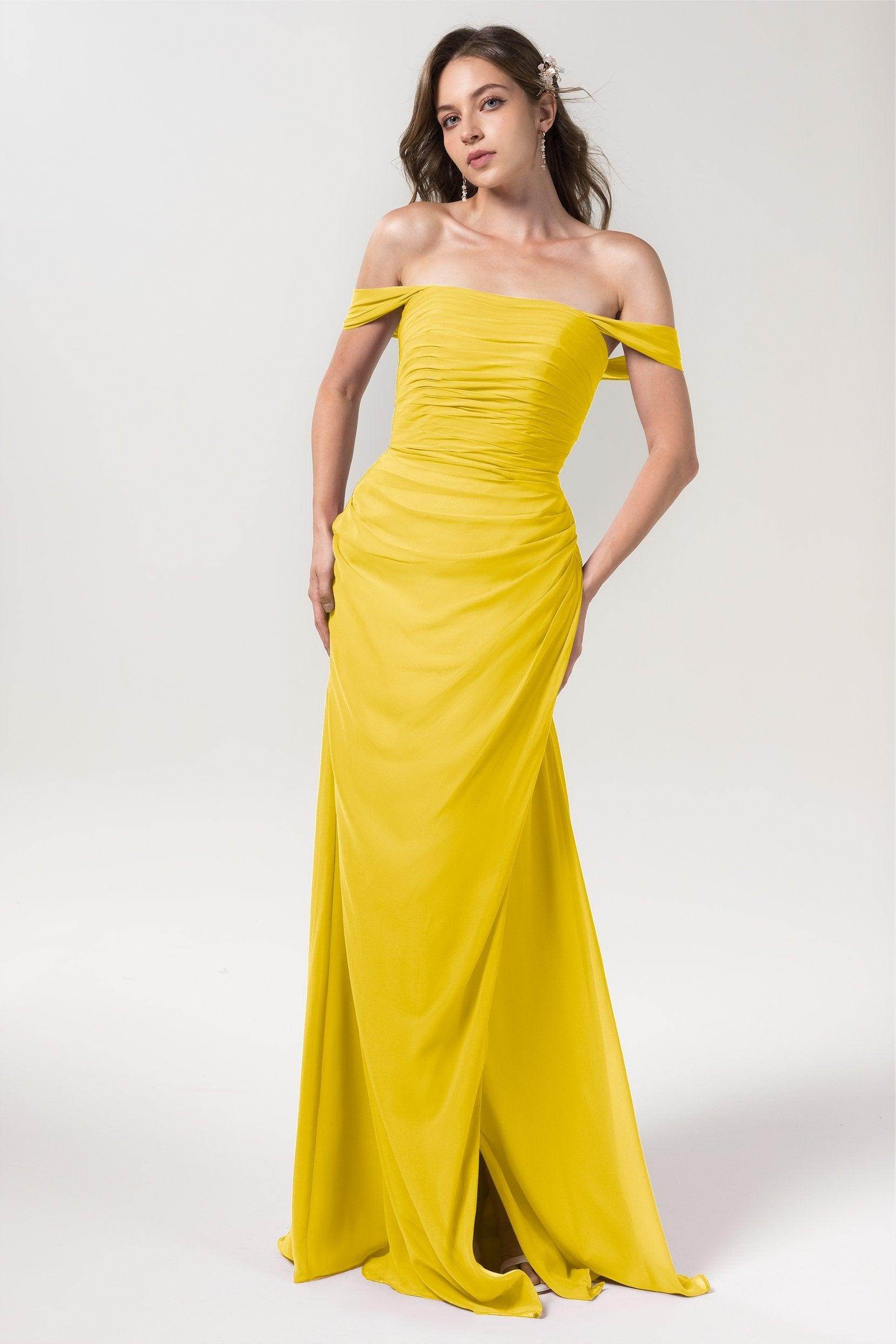 Sheath-Column Floor Length Chiffon Bridesmaid Dress Formal Dresses CB0561