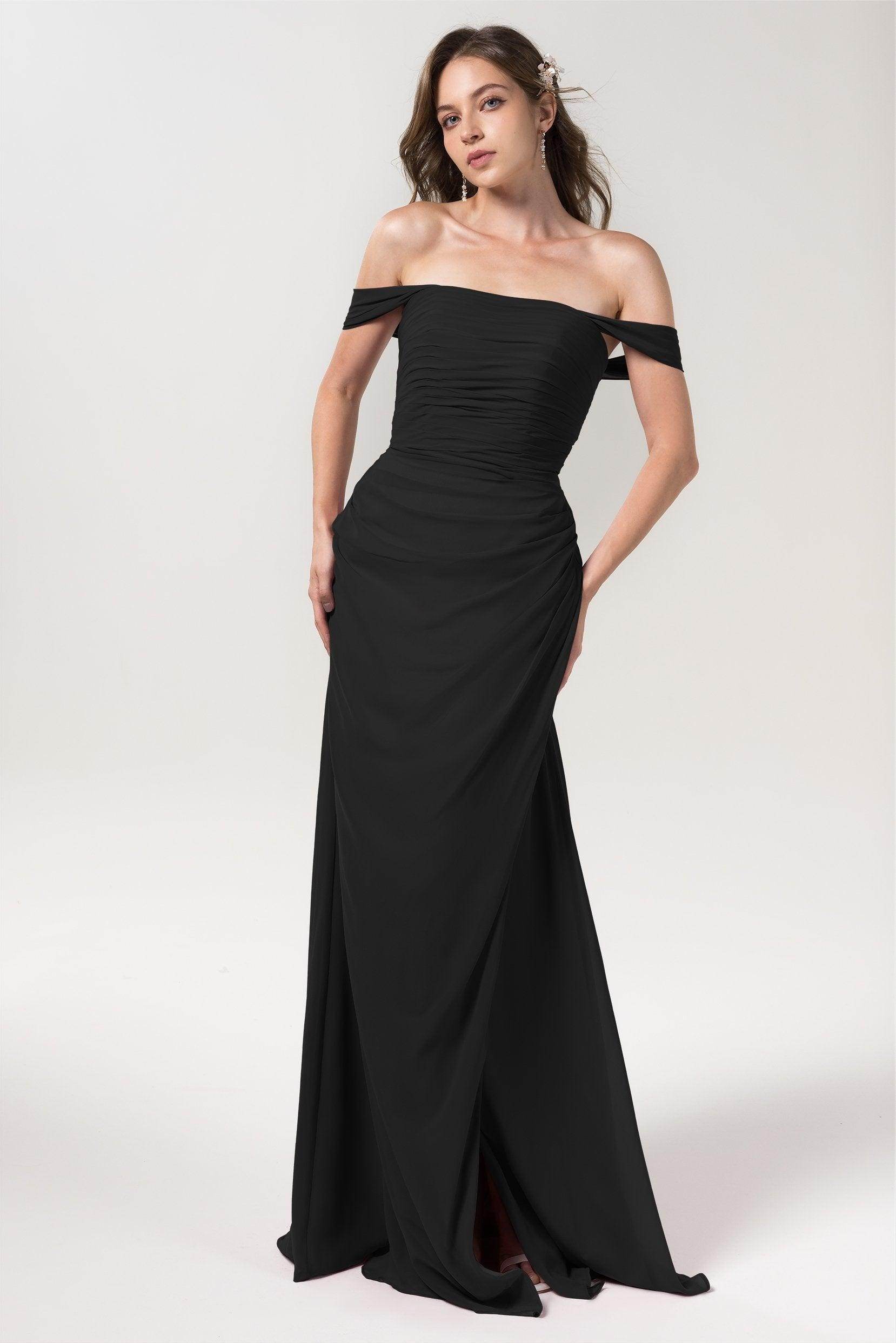 Sheath-Column Floor Length Chiffon Bridesmaid Dress Formal Dresses CB0561