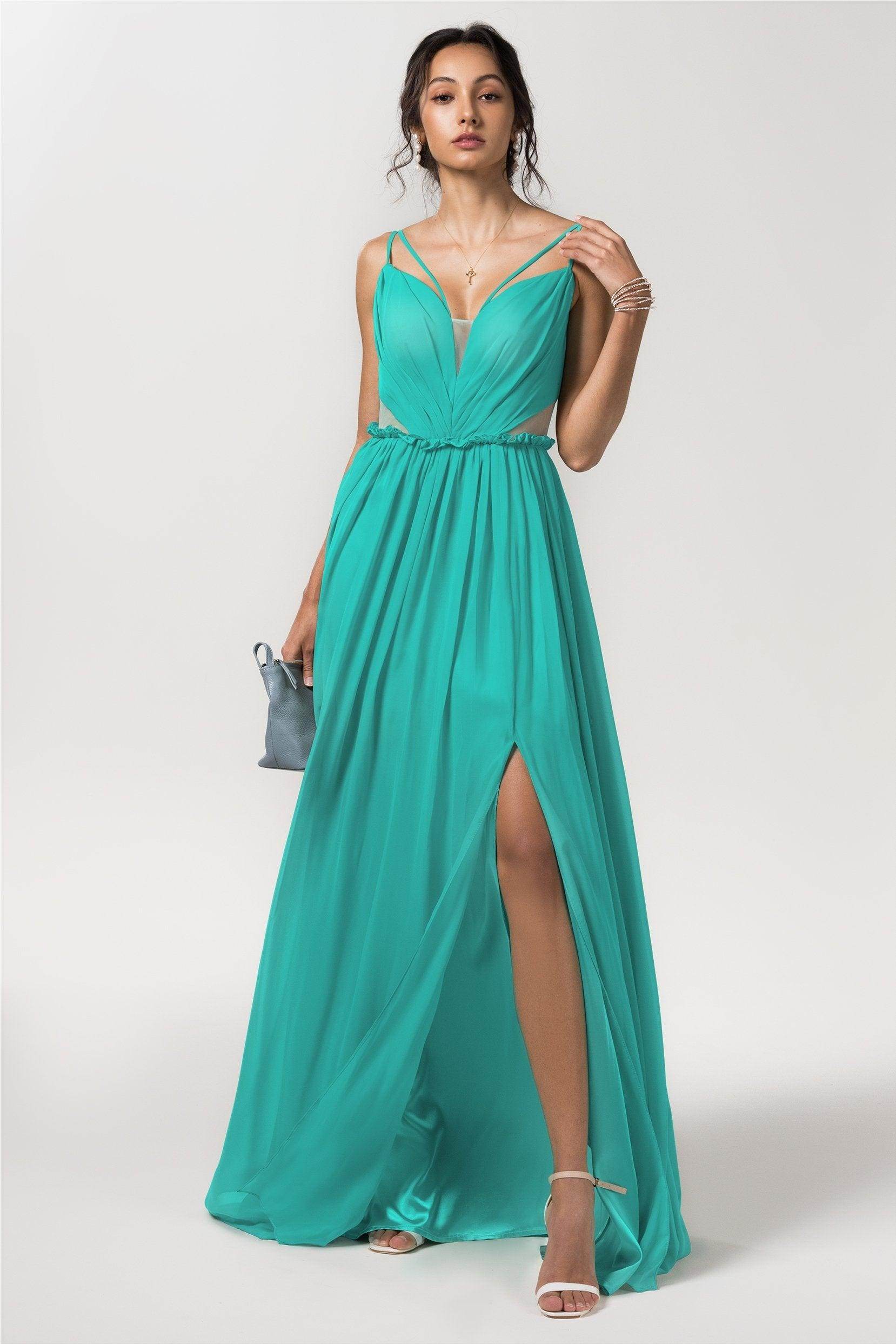 A-Line Floor Length Chiffon Bridesmaid Dress Formal Dresses CB0564