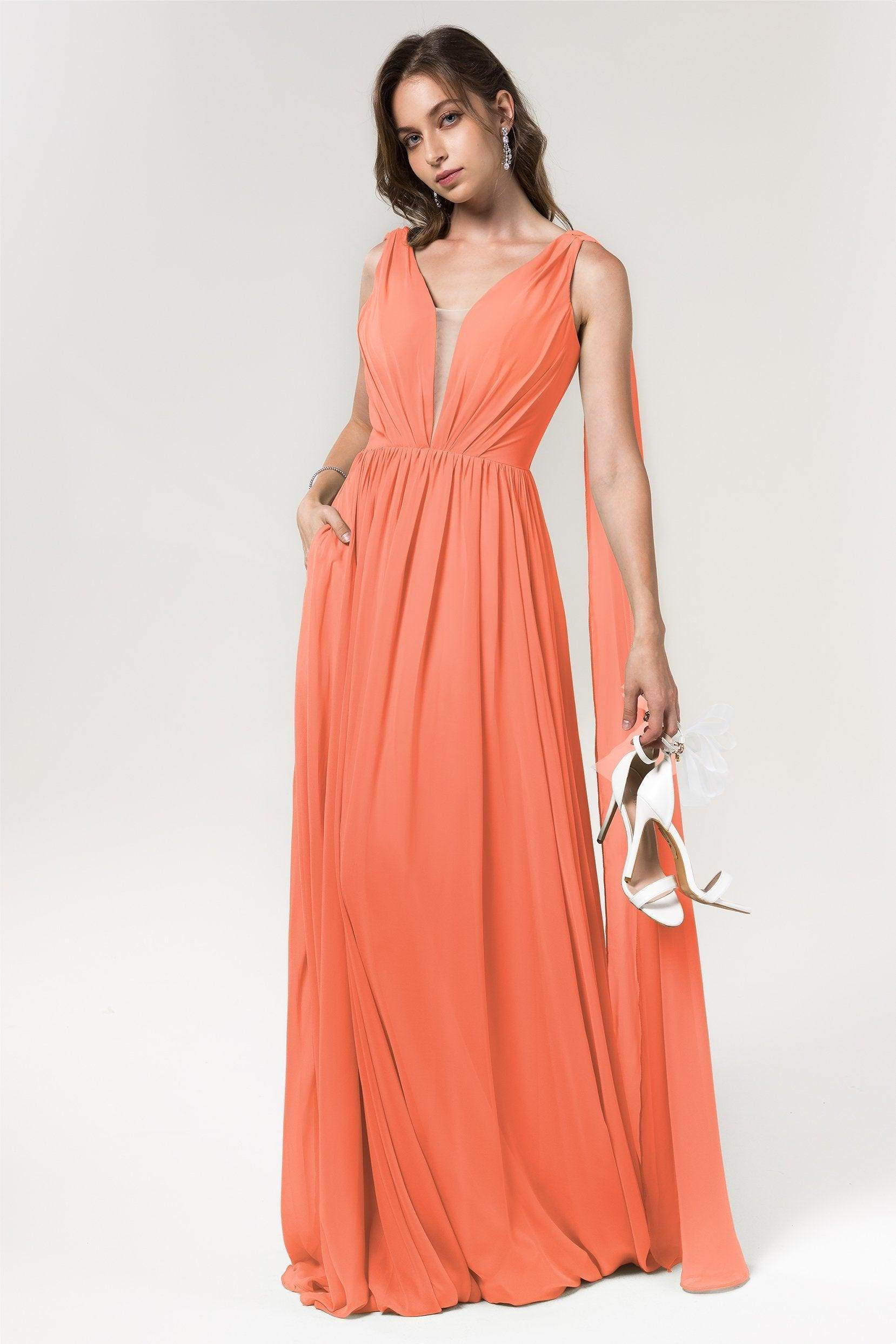 A-Line Floor Length Chiffon Bridesmaid Dress Formal Dresses CB0565