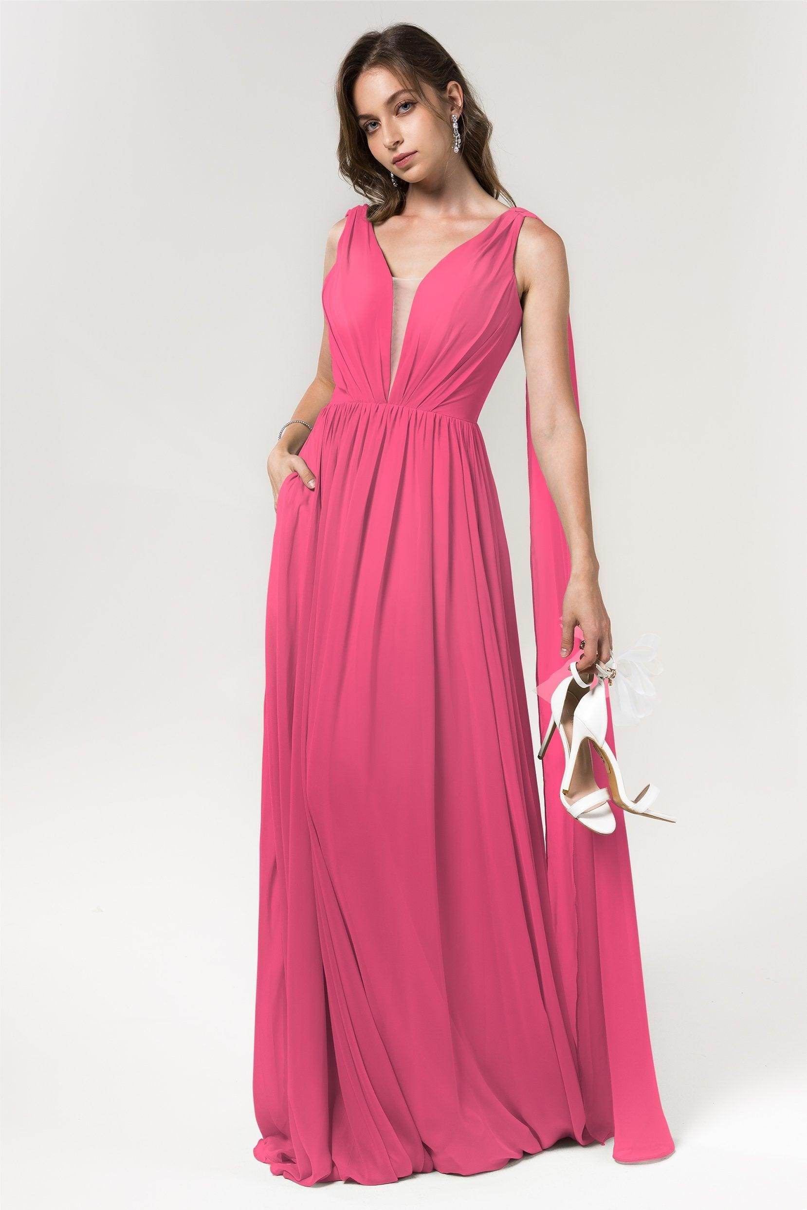 A-Line Floor Length Chiffon Bridesmaid Dress Formal Dresses CB0565