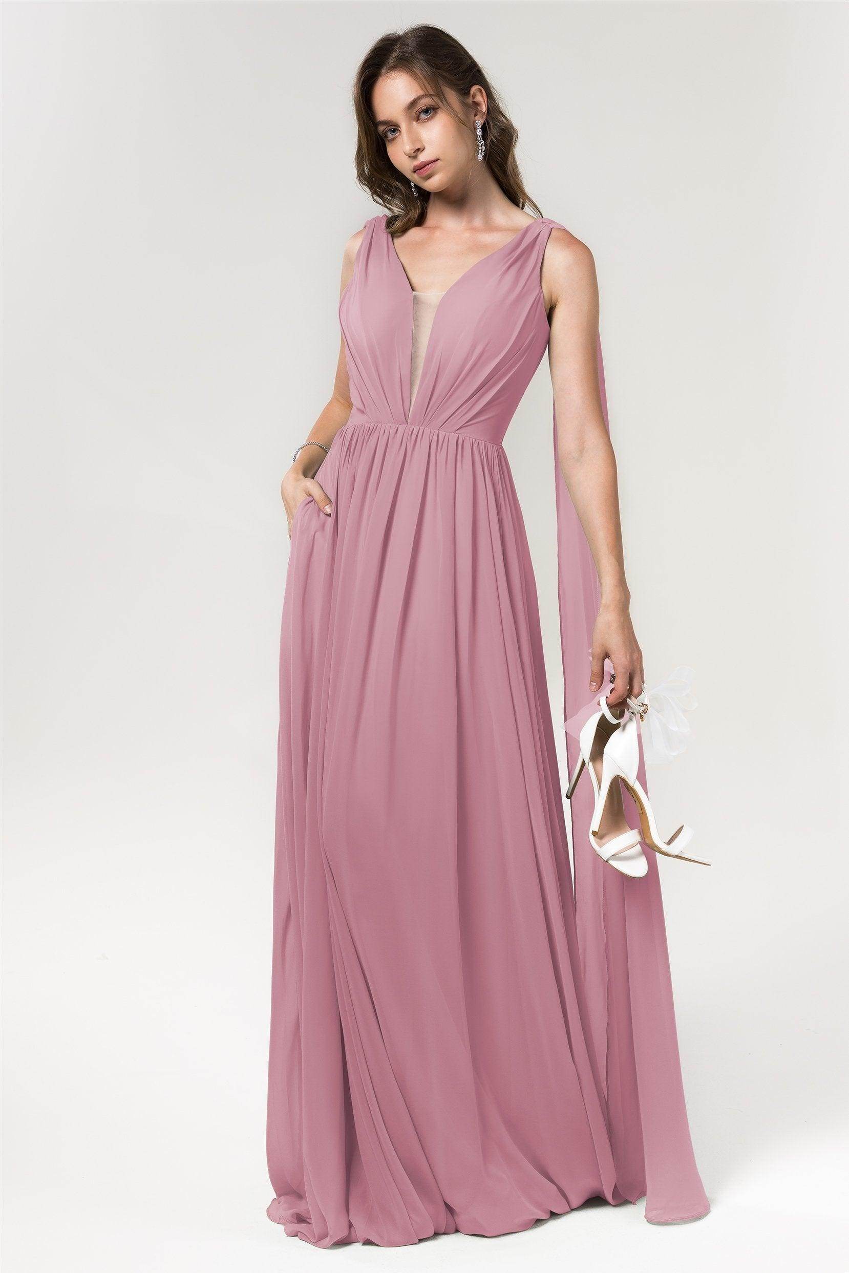 A-Line Floor Length Chiffon Bridesmaid Dress Formal Dresses CB0565