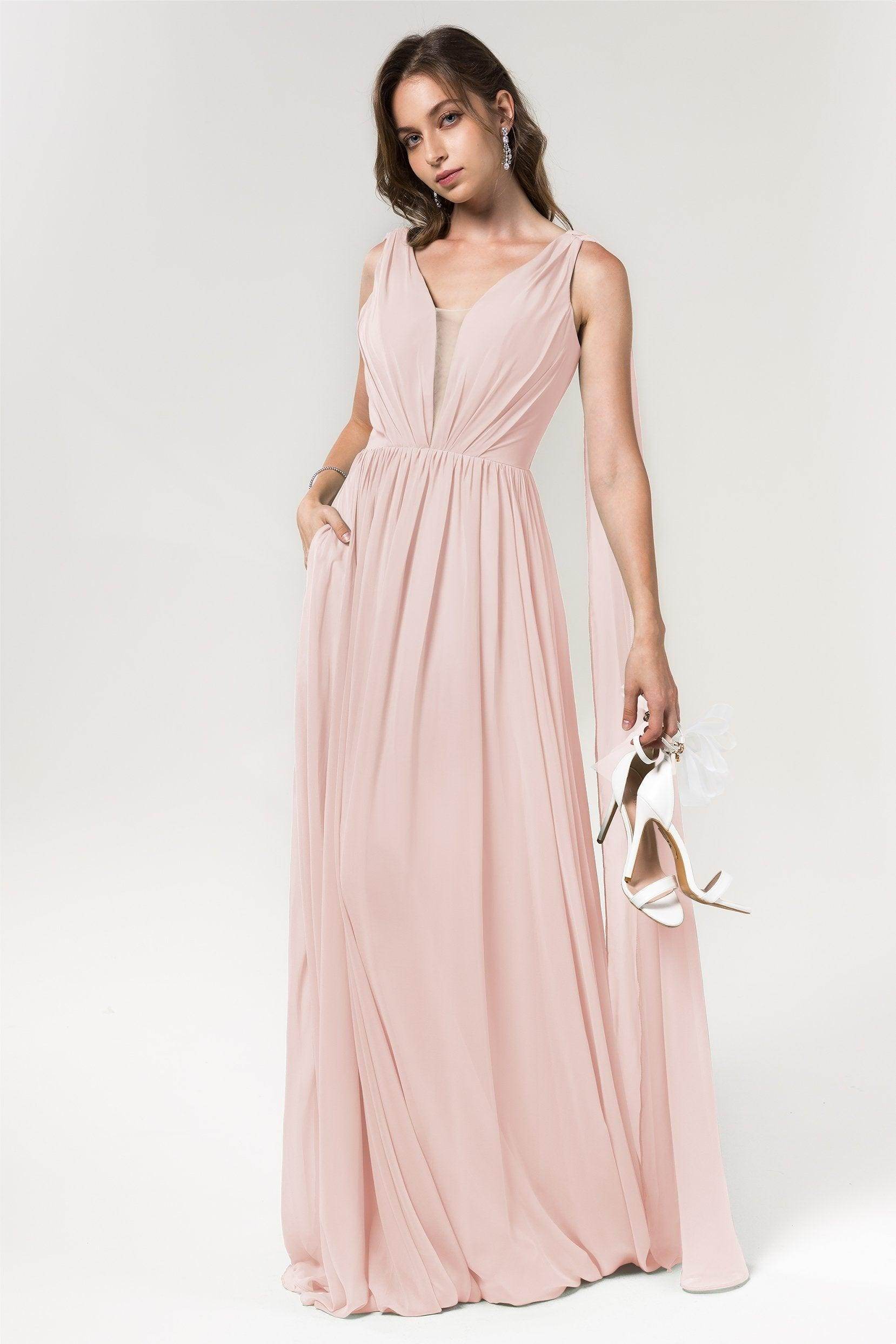 A-Line Floor Length Chiffon Bridesmaid Dress Formal Dresses CB0565