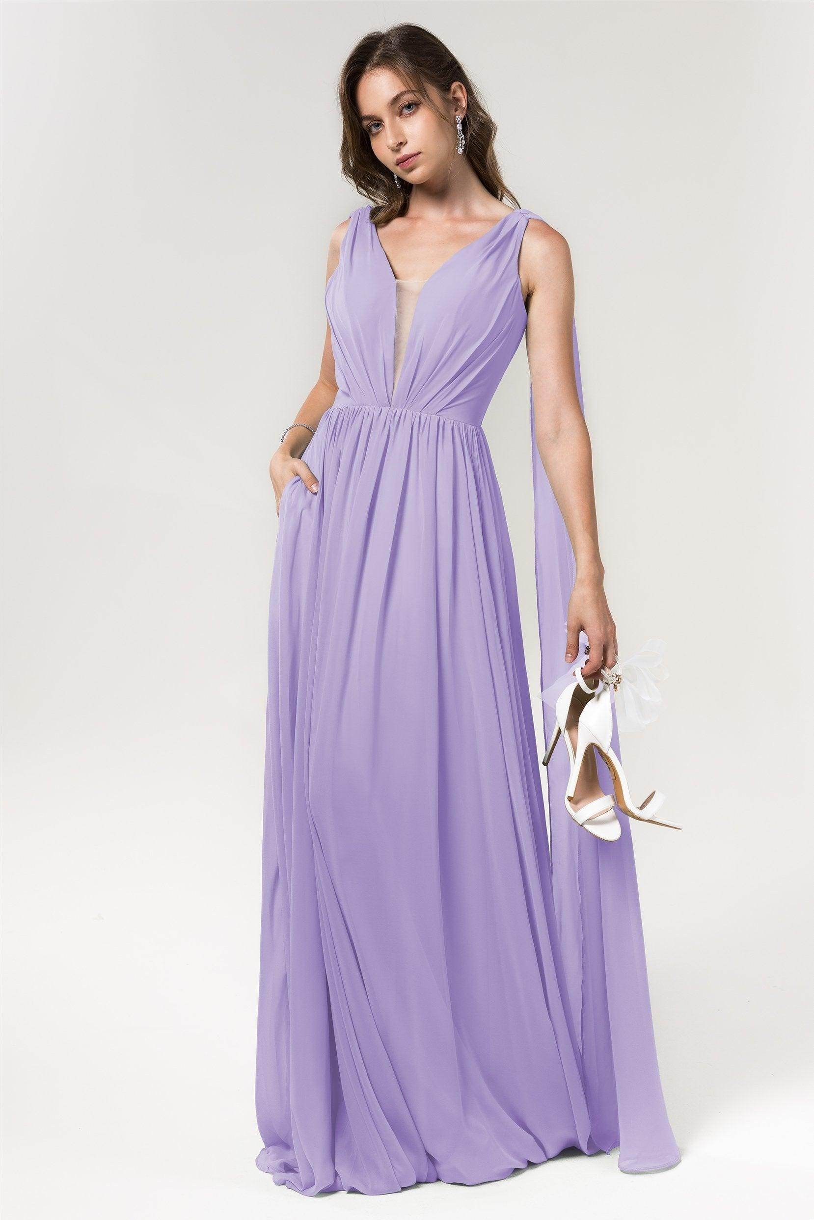A-Line Floor Length Chiffon Bridesmaid Dress Formal Dresses CB0565