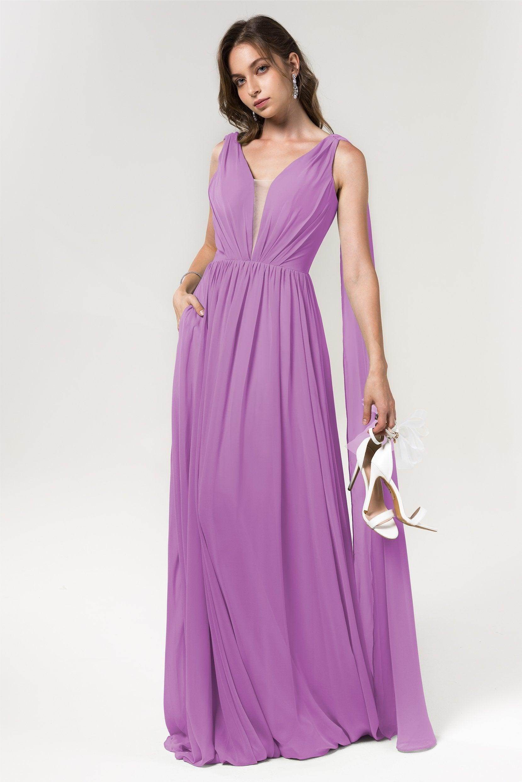 A-Line Floor Length Chiffon Bridesmaid Dress Formal Dresses CB0565