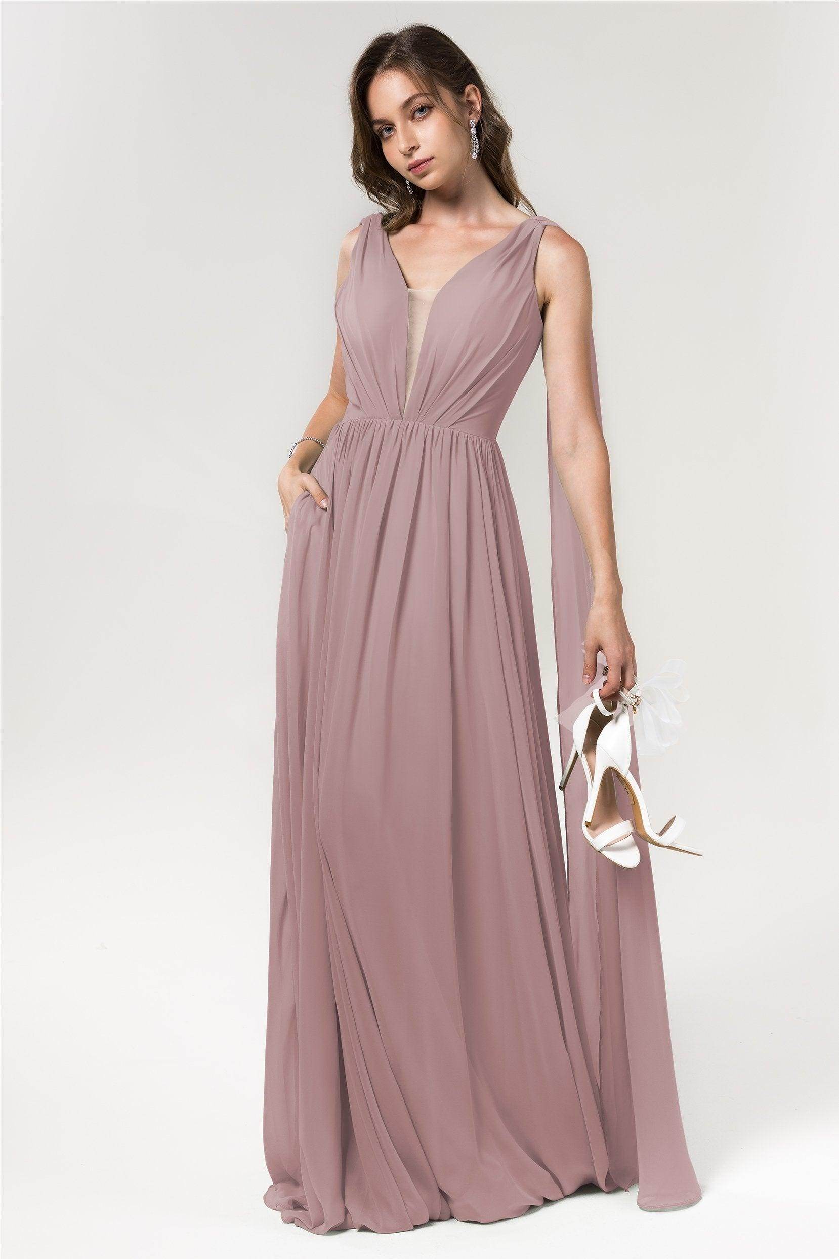 A-Line Floor Length Chiffon Bridesmaid Dress Formal Dresses CB0565