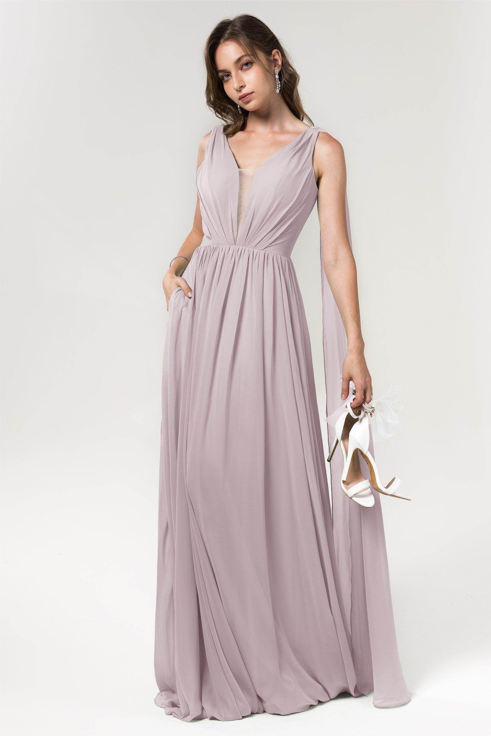 A-Line Floor Length Chiffon Bridesmaid Dress Formal Dresses CB0565