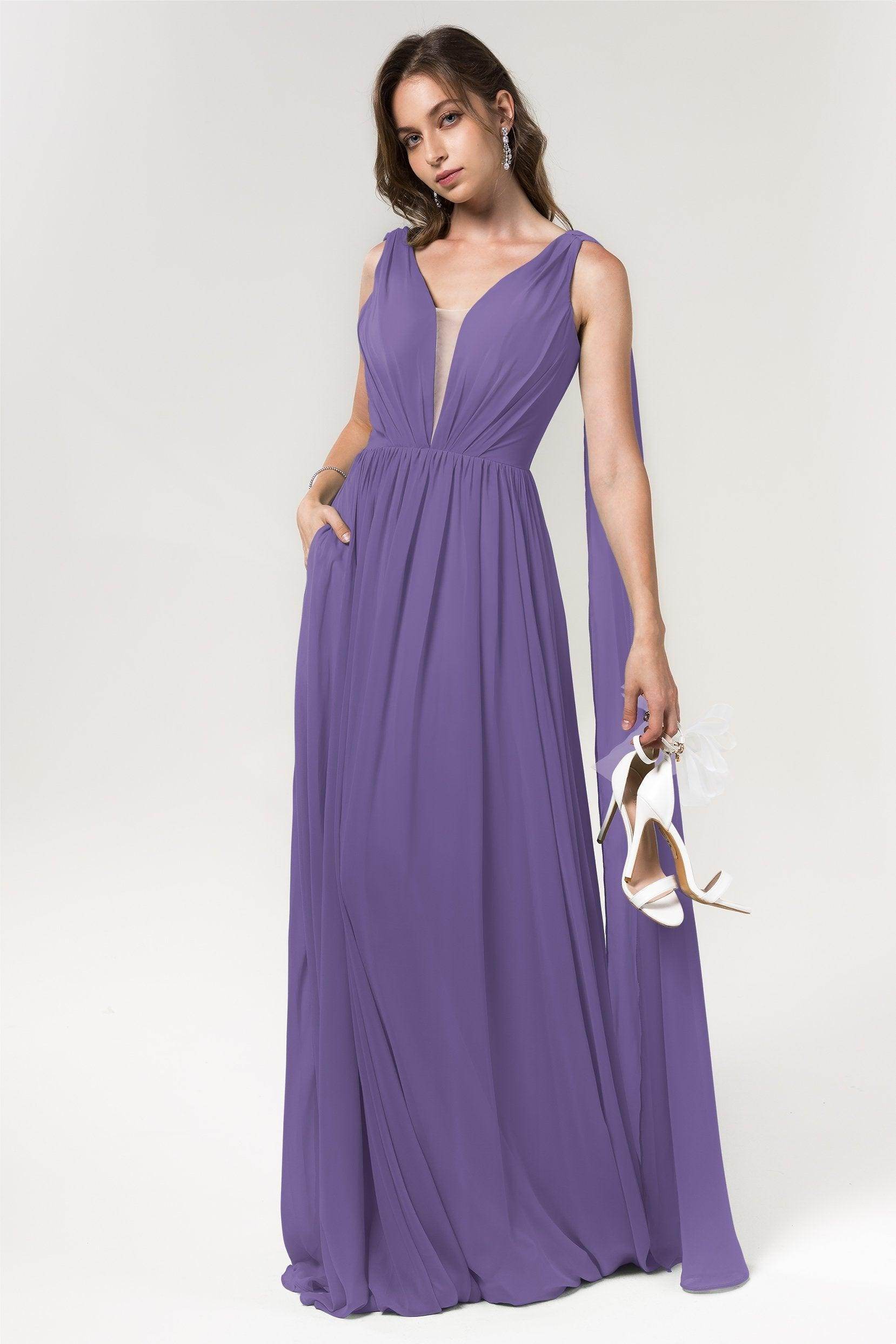 A-Line Floor Length Chiffon Bridesmaid Dress Formal Dresses CB0565