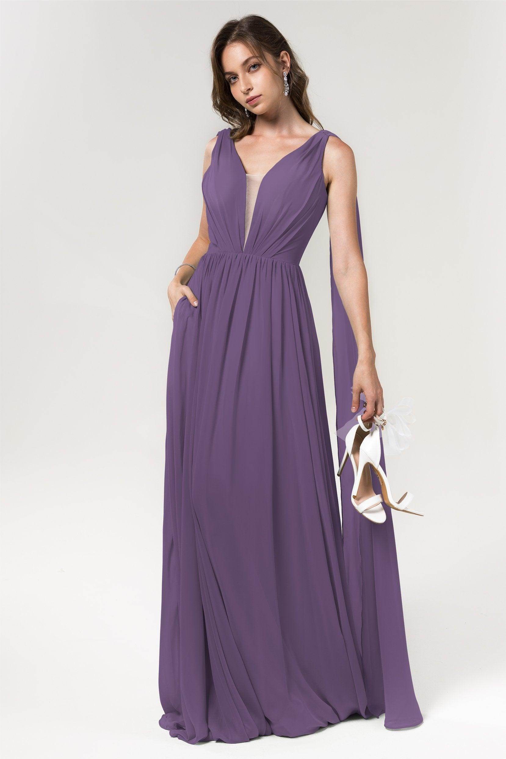 A-Line Floor Length Chiffon Bridesmaid Dress Formal Dresses CB0565