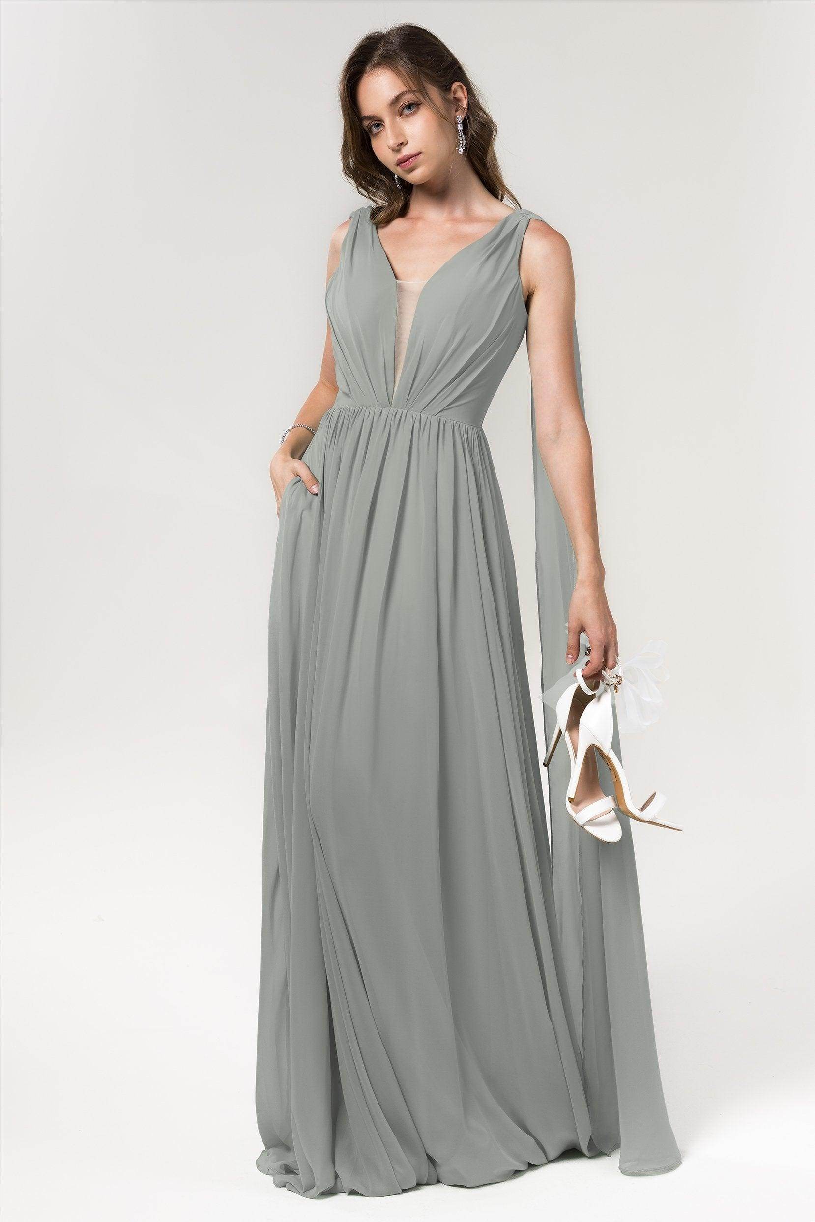 A-Line Floor Length Chiffon Bridesmaid Dress Formal Dresses CB0565
