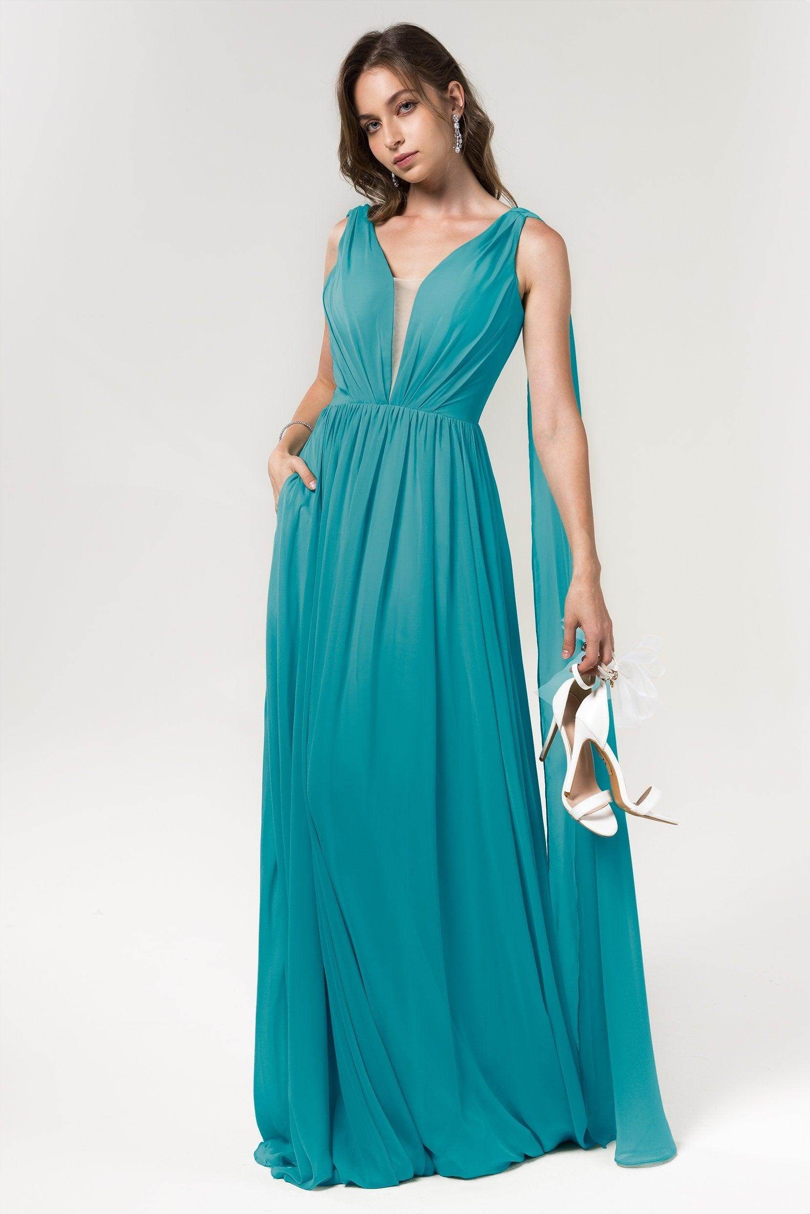 A-Line Floor Length Chiffon Bridesmaid Dress Formal Dresses CB0565