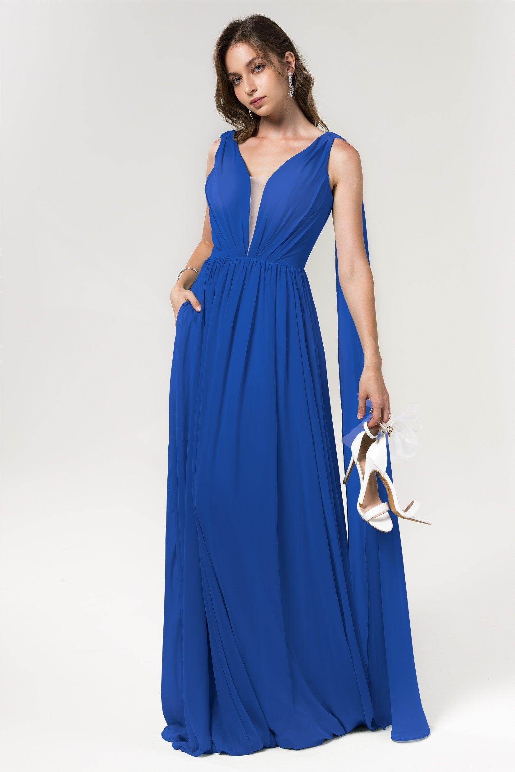 A-Line Floor Length Chiffon Bridesmaid Dress Formal Dresses CB0565