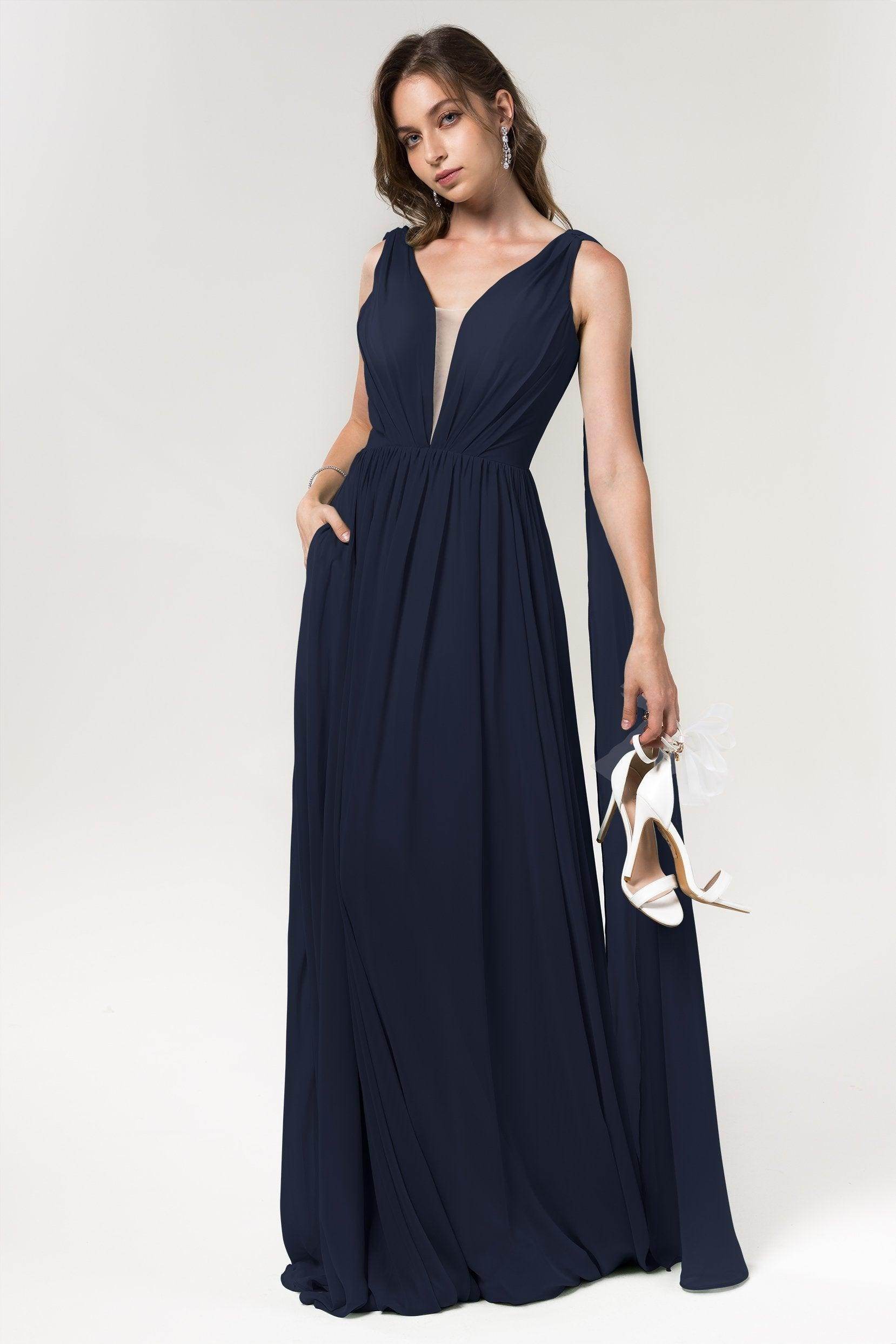 A-Line Floor Length Chiffon Bridesmaid Dress Formal Dresses CB0565