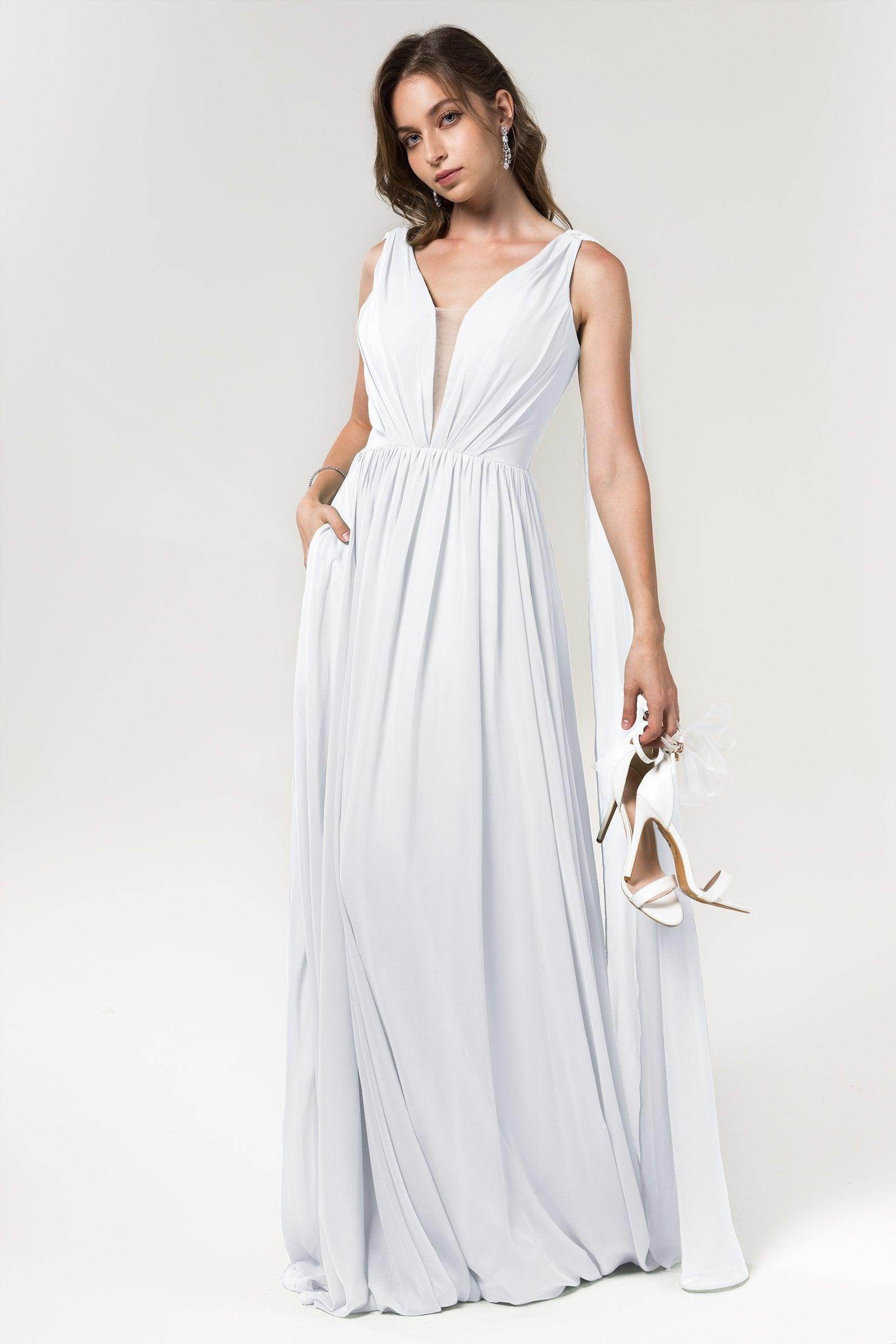 A-Line Floor Length Chiffon Bridesmaid Dress Formal Dresses CB0565