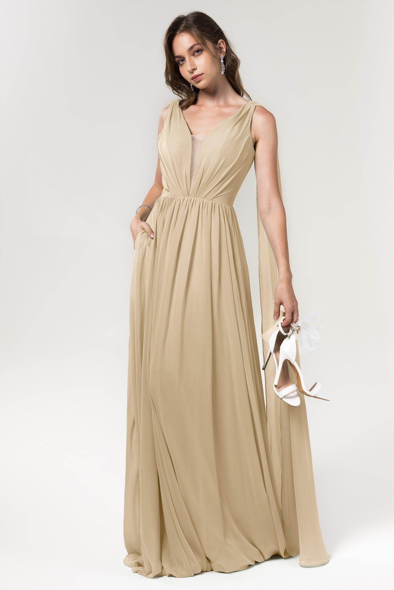 A-Line Floor Length Chiffon Bridesmaid Dress Formal Dresses CB0565