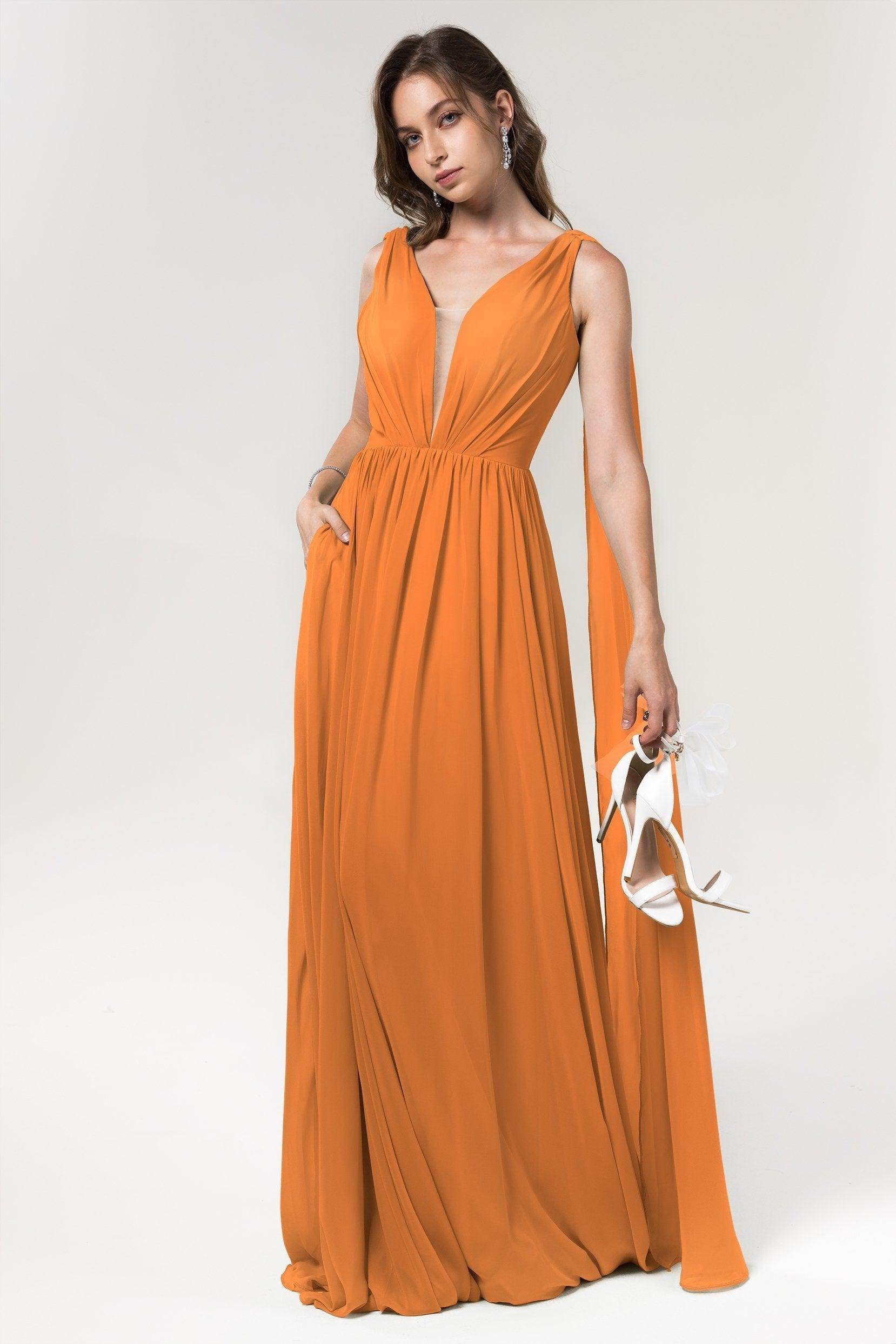 A-Line Floor Length Chiffon Bridesmaid Dress Formal Dresses CB0565