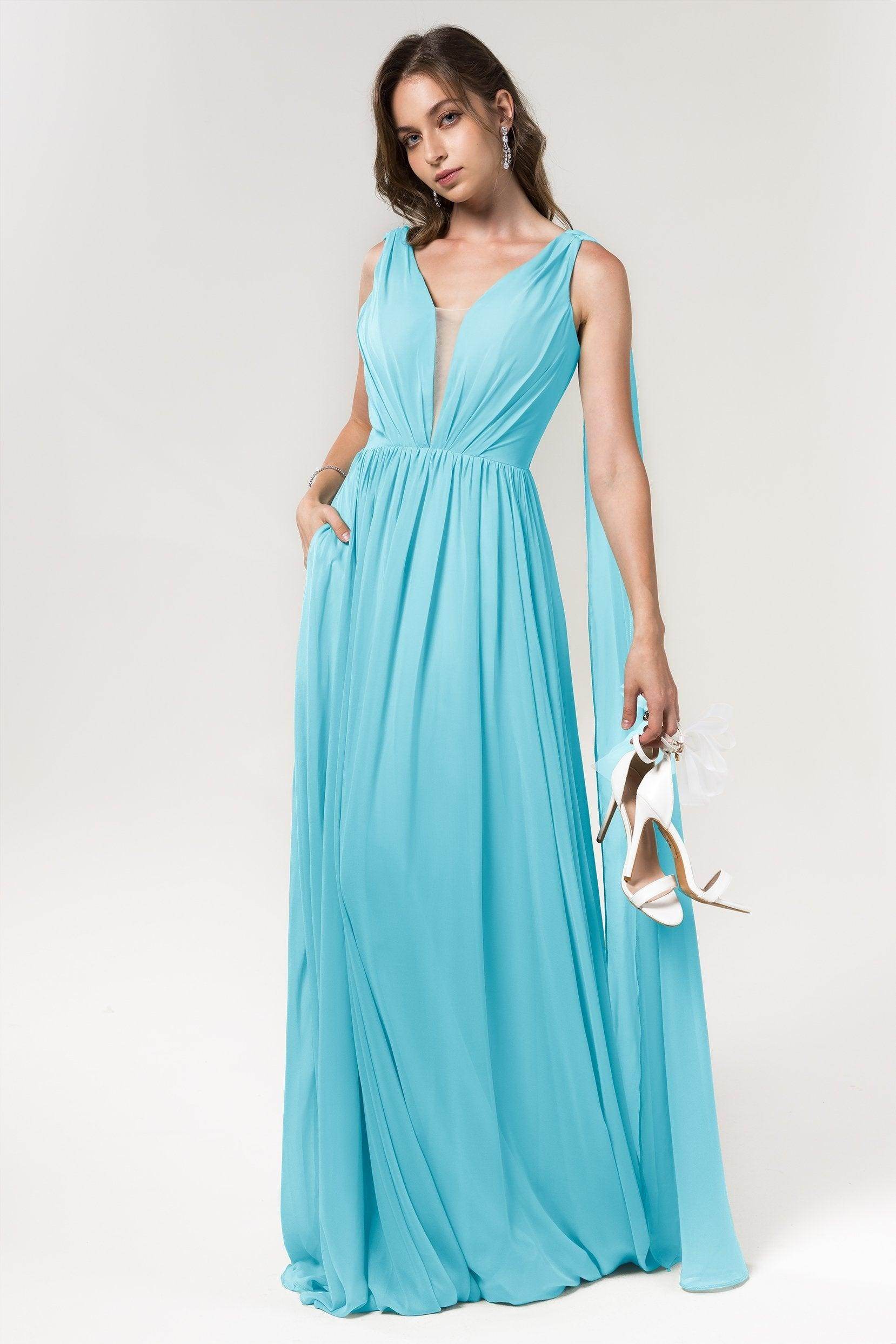 A-Line Floor Length Chiffon Bridesmaid Dress Formal Dresses CB0565
