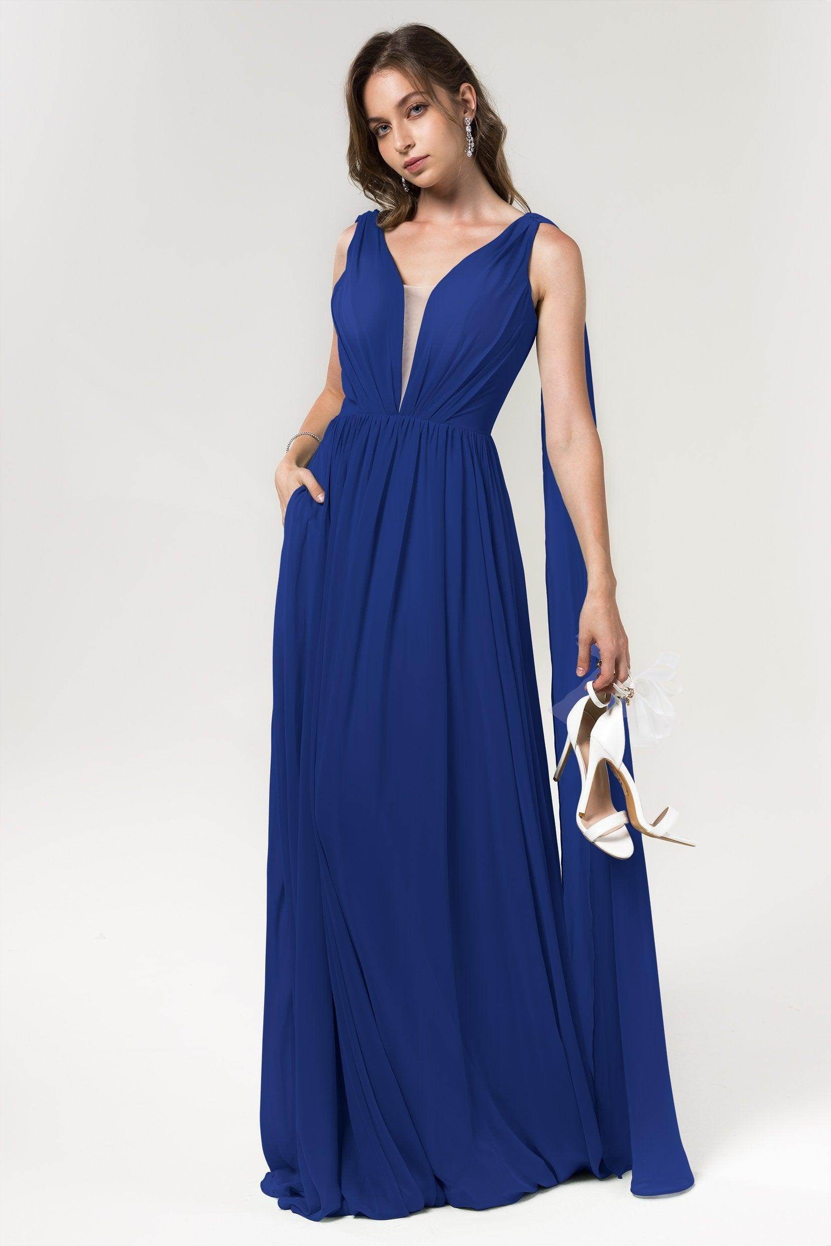 A-Line Floor Length Chiffon Bridesmaid Dress Formal Dresses CB0565