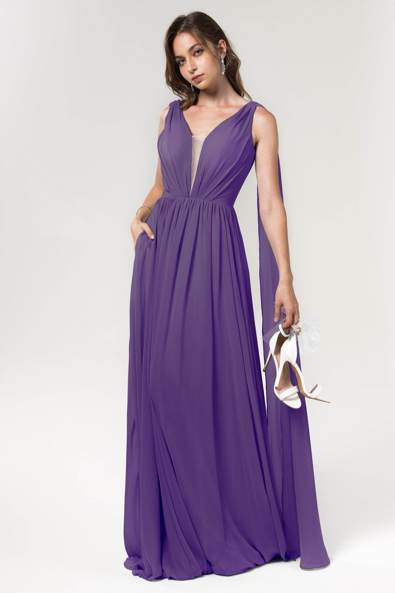 A-Line Floor Length Chiffon Bridesmaid Dress Formal Dresses CB0565