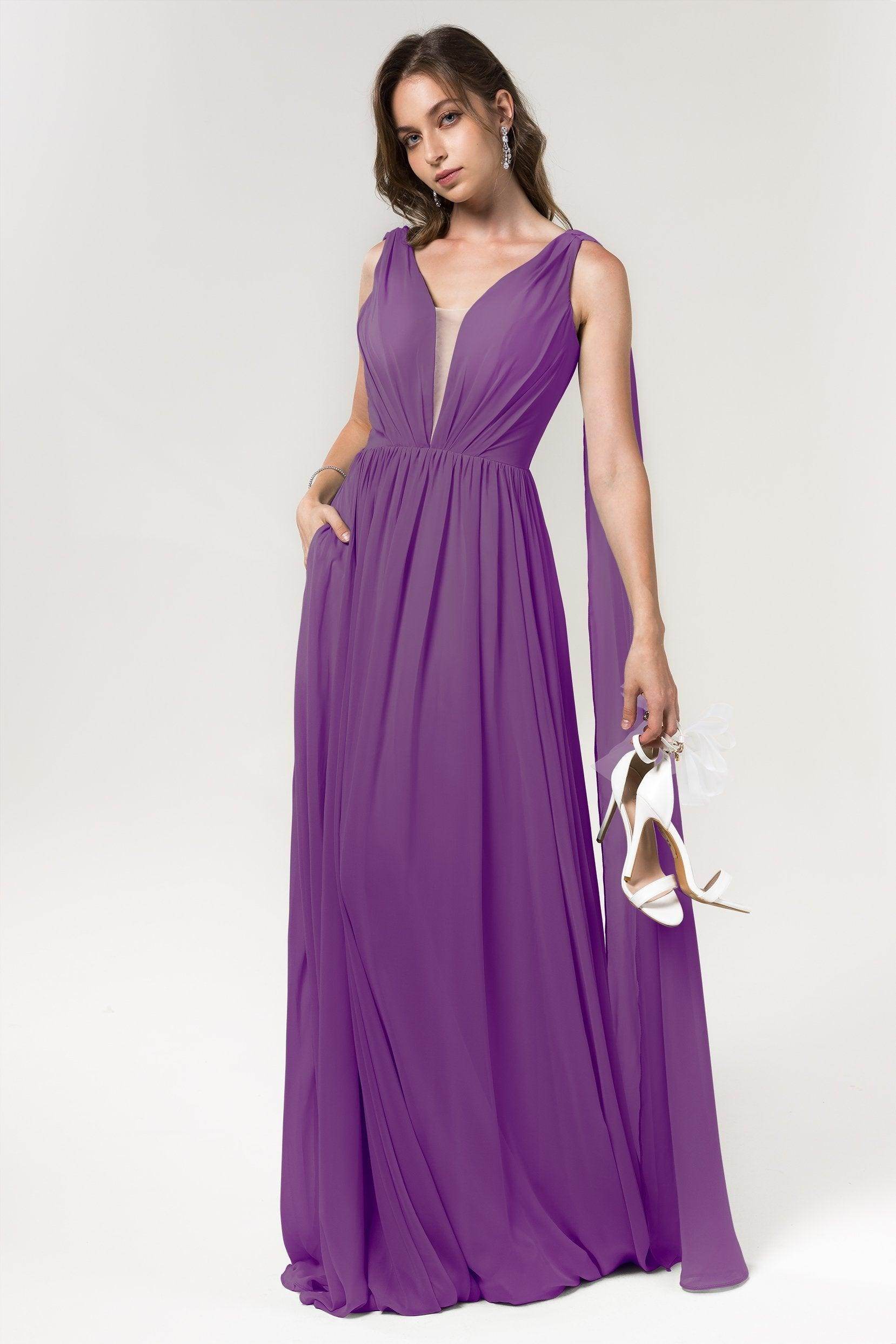 A-Line Floor Length Chiffon Bridesmaid Dress Formal Dresses CB0565