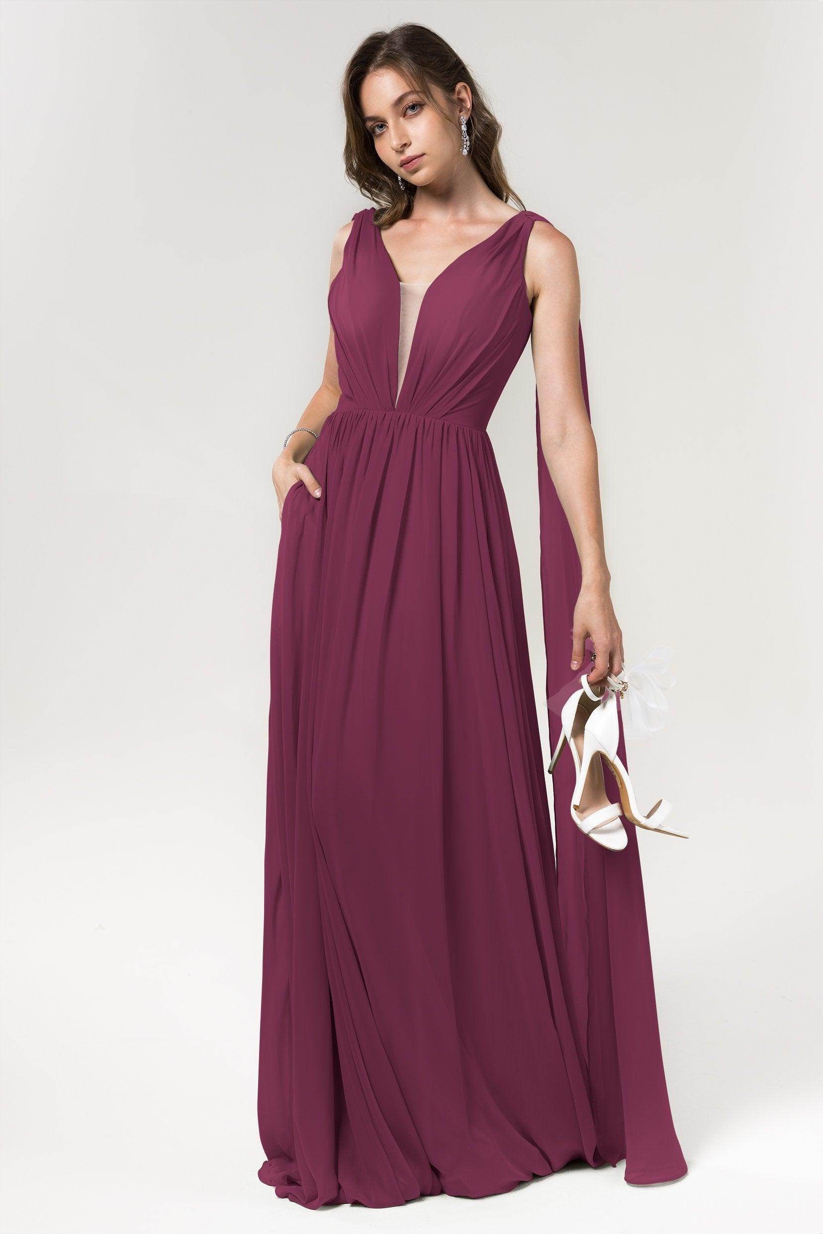 A-Line Floor Length Chiffon Bridesmaid Dress Formal Dresses CB0565