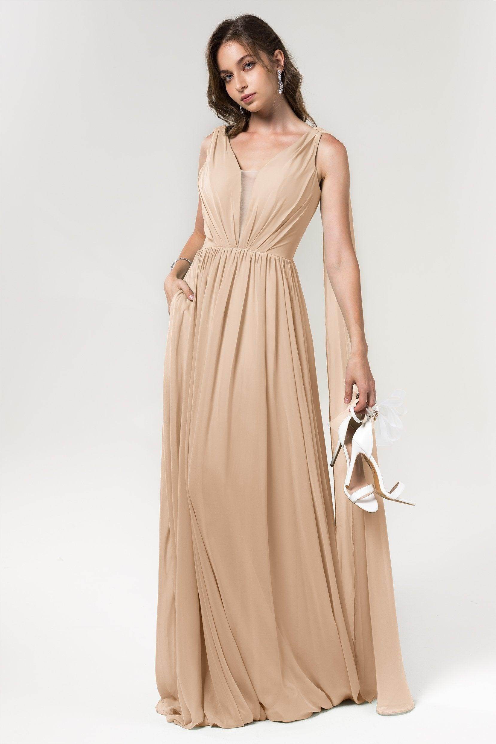 A-Line Floor Length Chiffon Bridesmaid Dress Formal Dresses CB0565
