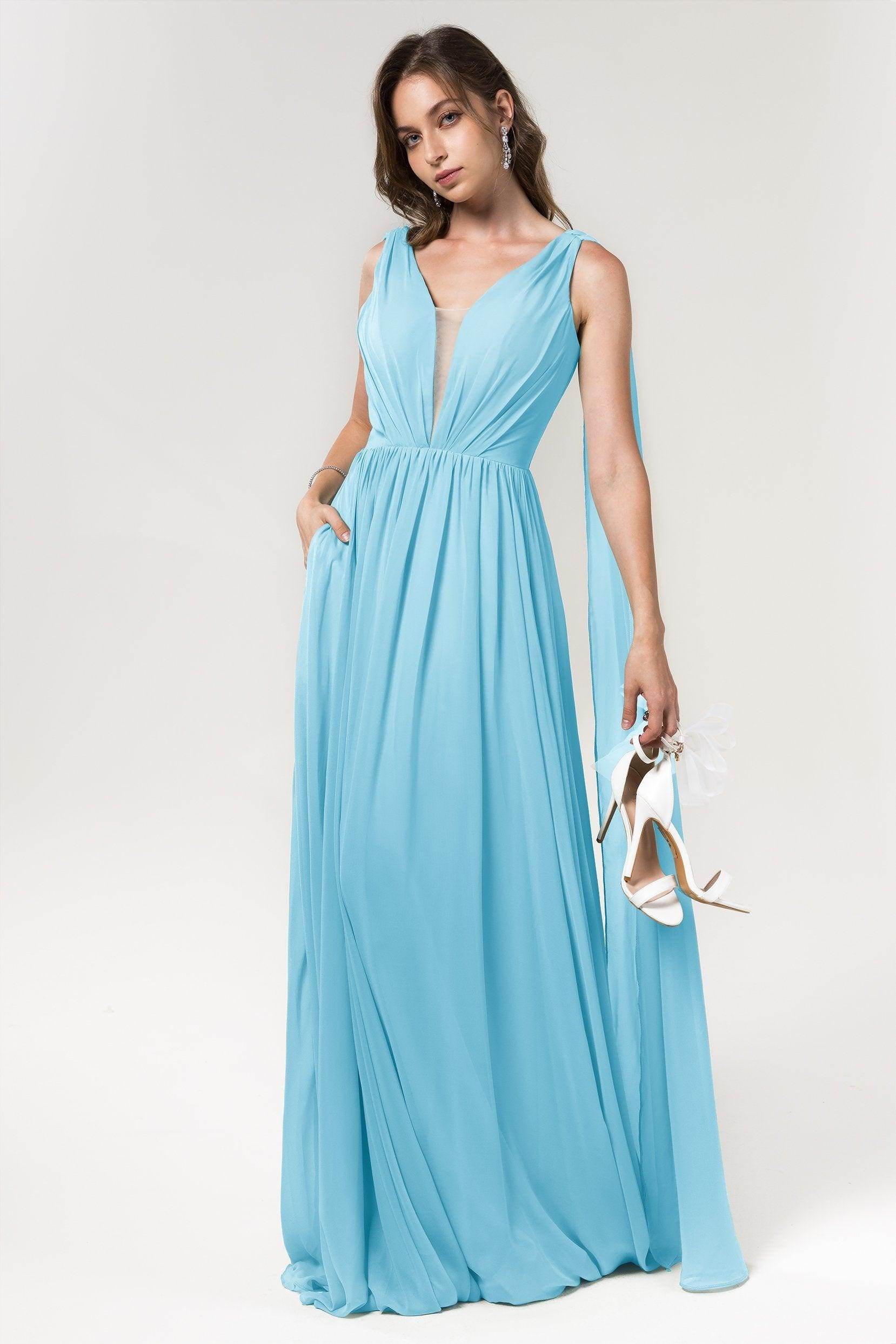 A-Line Floor Length Chiffon Bridesmaid Dress Formal Dresses CB0565