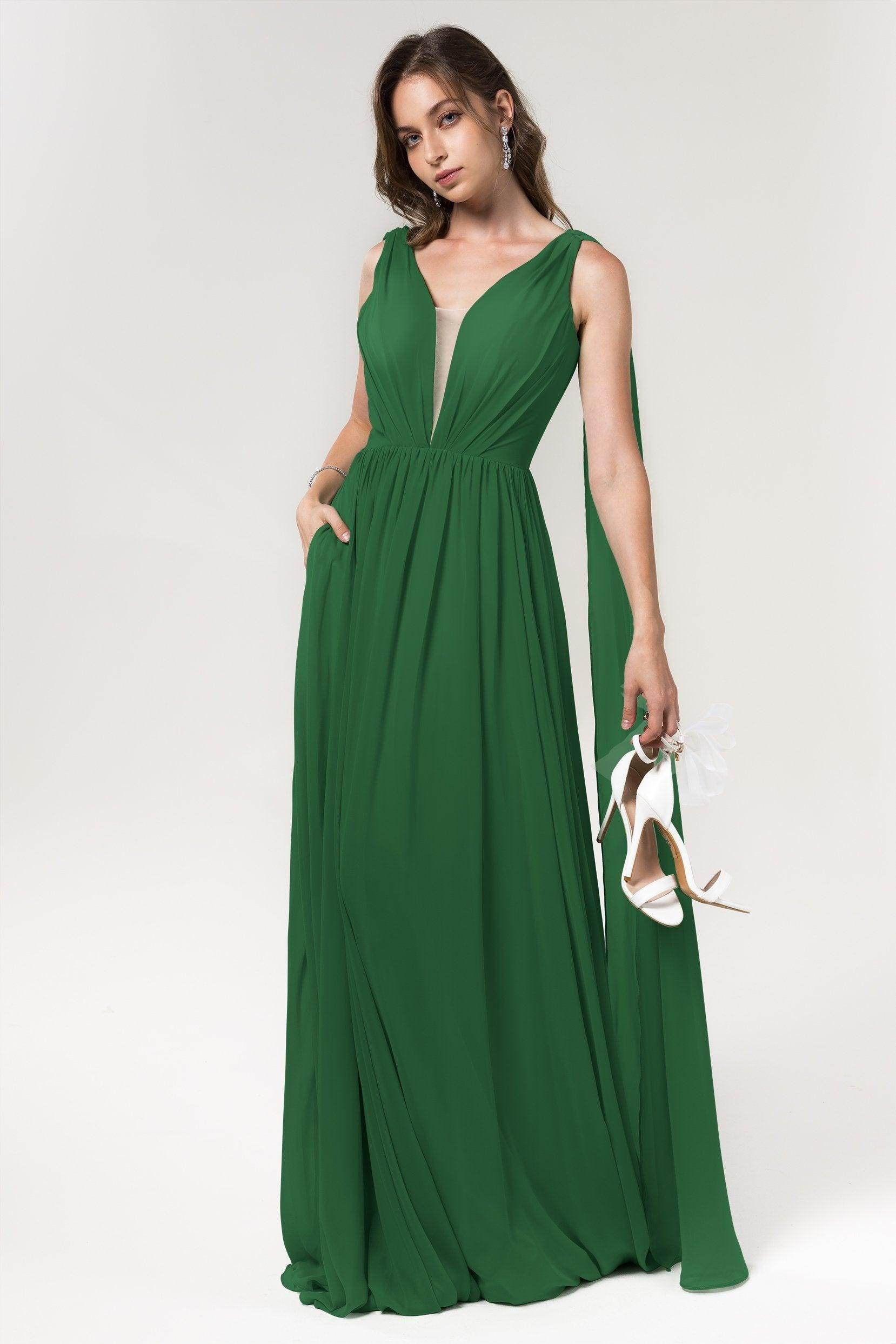 A-Line Floor Length Chiffon Bridesmaid Dress Formal Dresses CB0565
