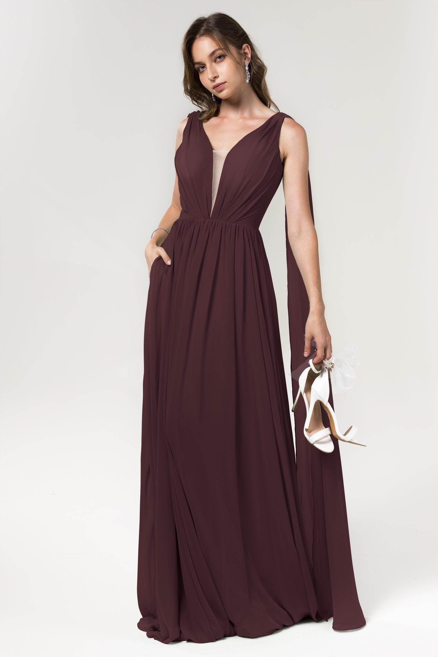A-Line Floor Length Chiffon Bridesmaid Dress Formal Dresses CB0565
