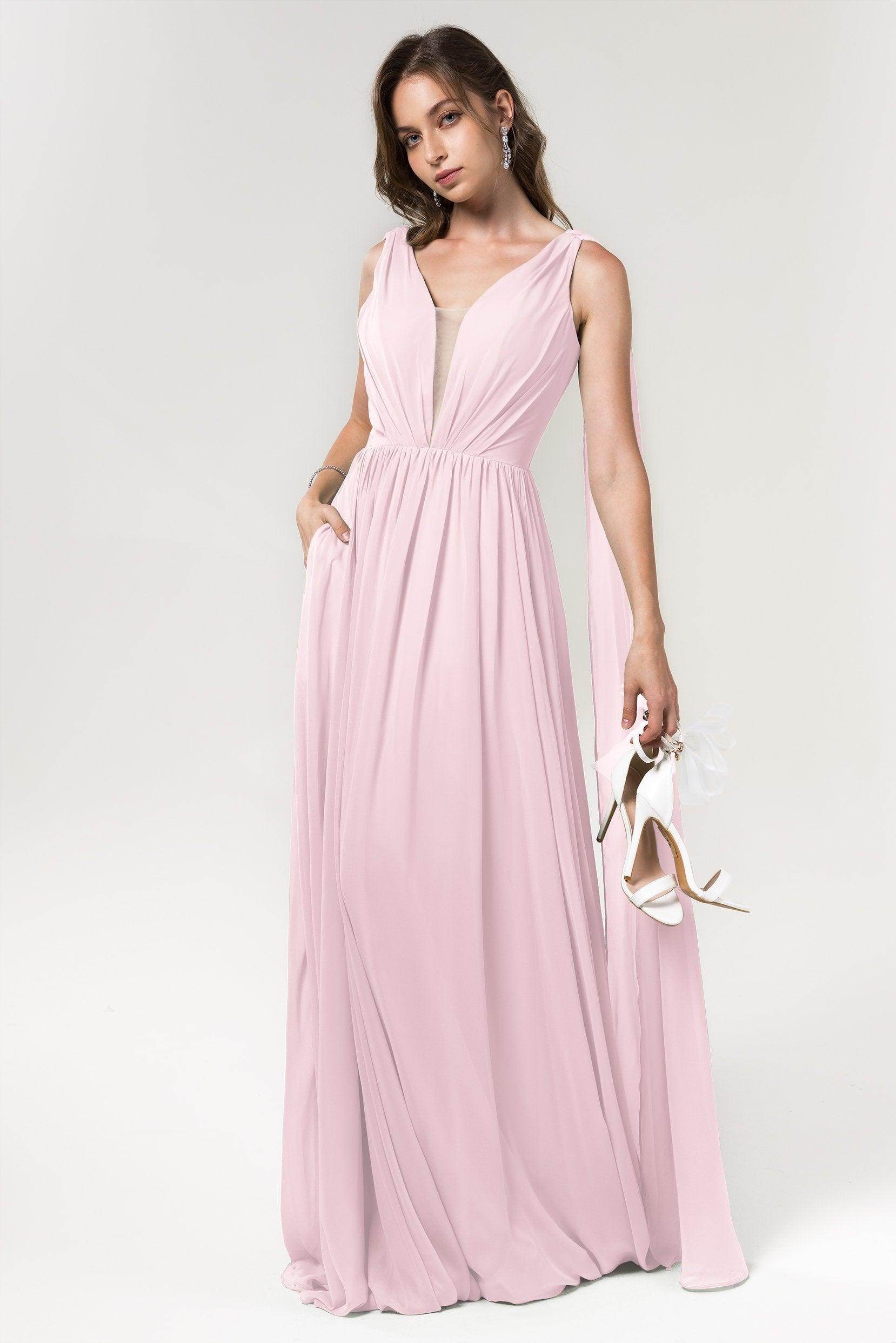 A-Line Floor Length Chiffon Bridesmaid Dress Formal Dresses CB0565