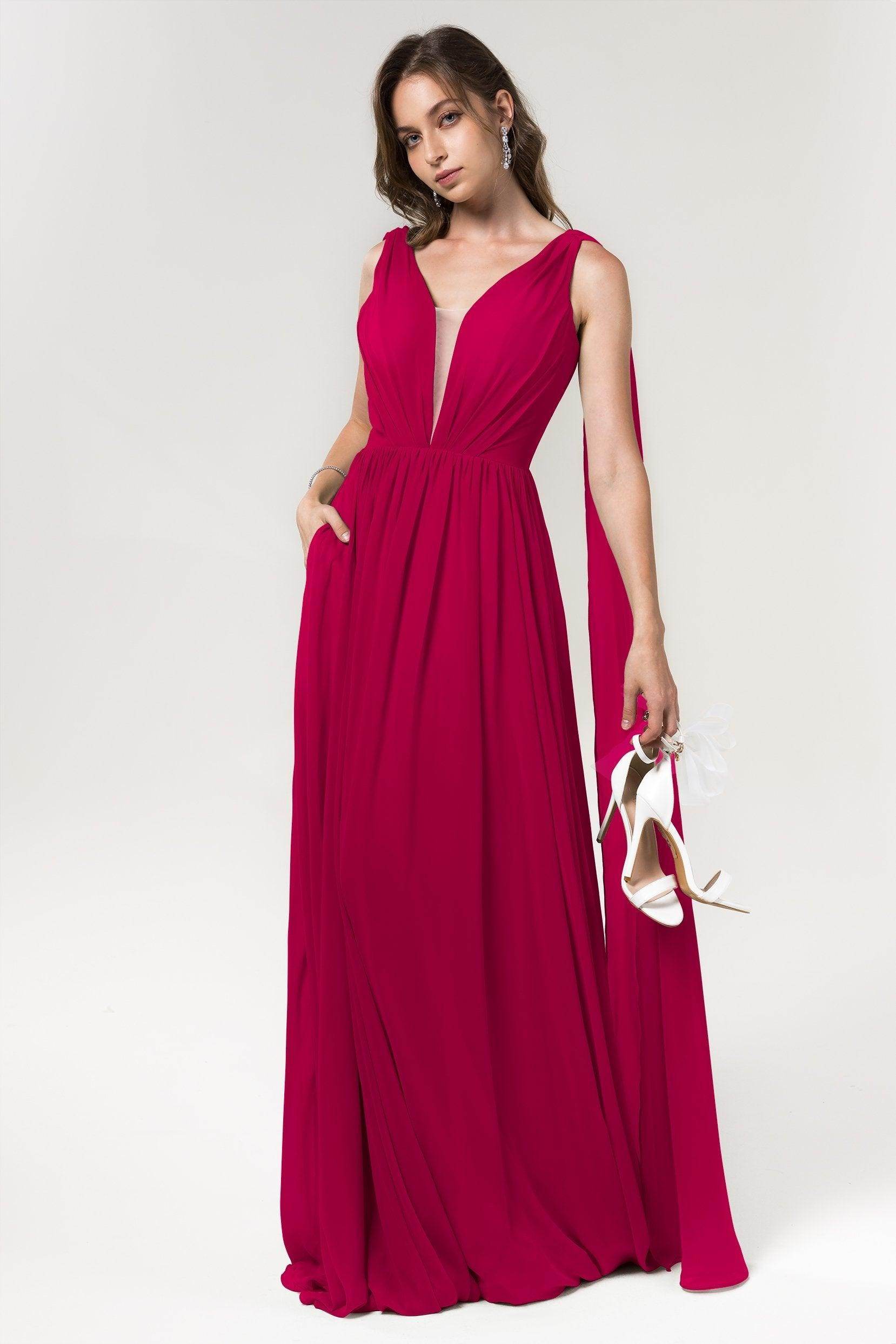 A-Line Floor Length Chiffon Bridesmaid Dress Formal Dresses CB0565